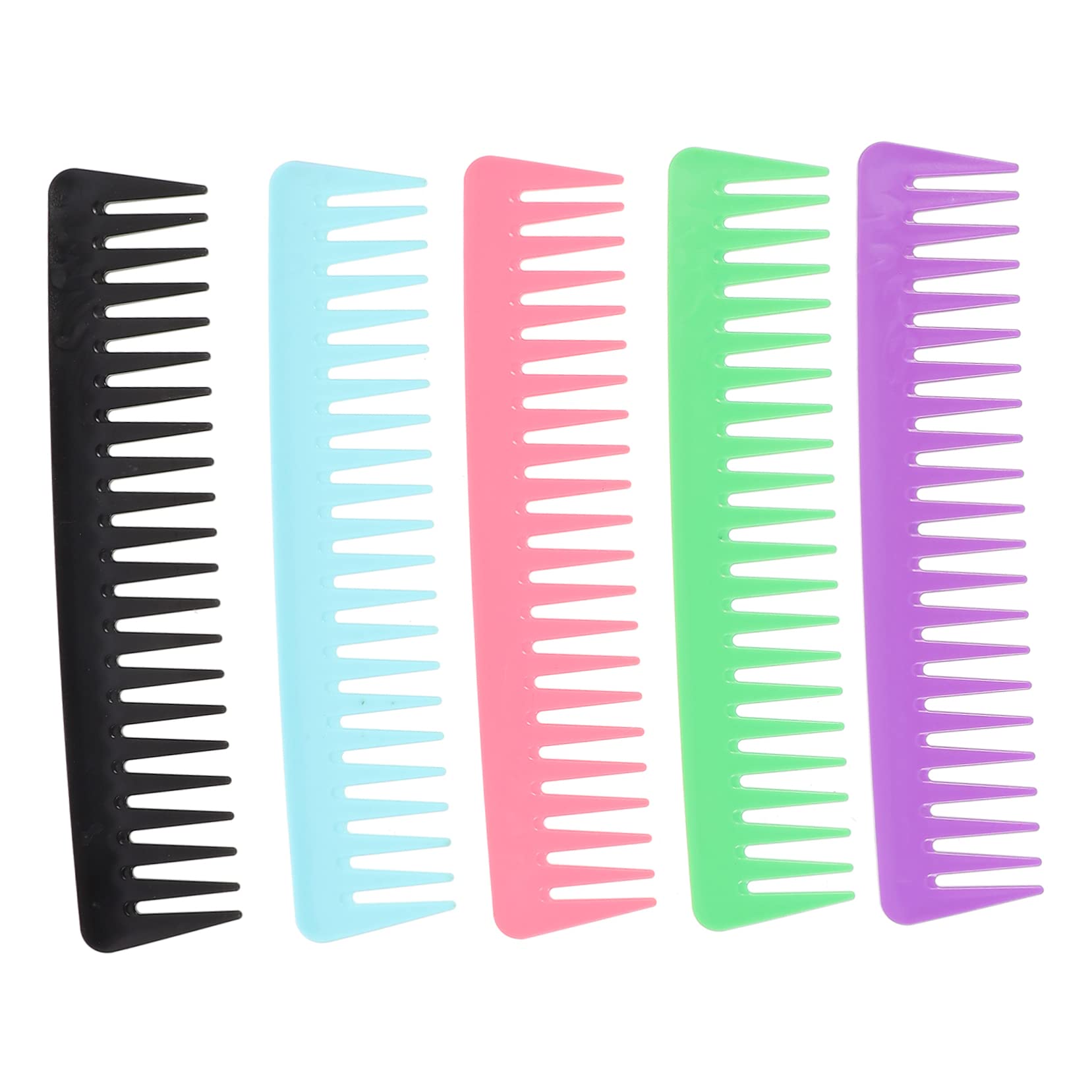 KALLORY 5-Pack Men's Styling Comb Set - Anti Static Hair Brush, Large Tooth Barber Comb for Salon & Home Use - ABS Plastic Colorful Combs for Hair Styling, Grooming & Beard Care