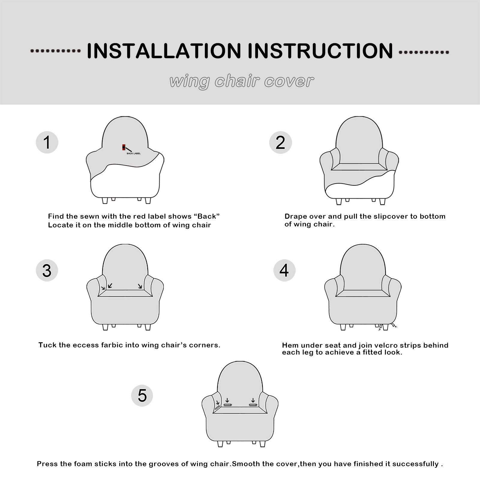 1-Piece Soft Wingback Chair Cover with Elegant Ruffle Skirt - Washable, High Elastic Slipcover, Durable Furniture Protector in Shallow Khaki - Perfect for Living Room, Bedroom, and Office Decor