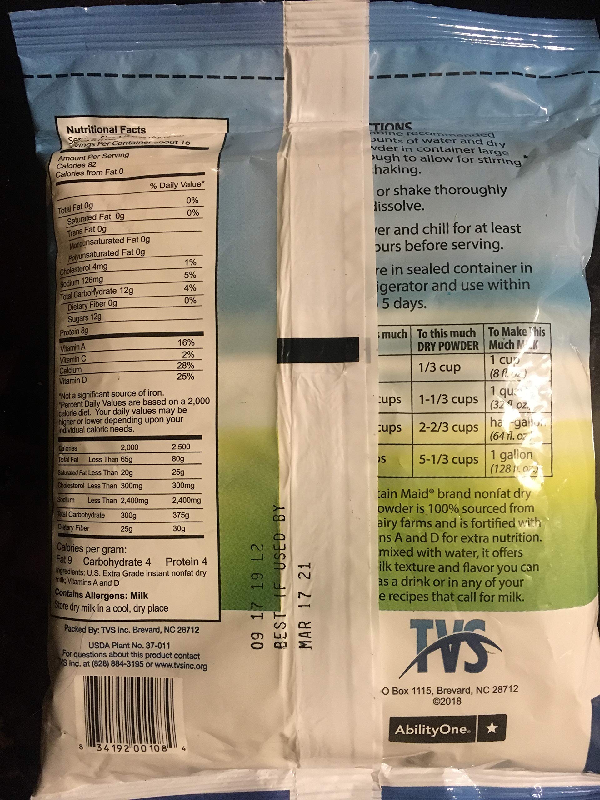 Nonfat Dry Milk Powder - Instant, Low Fat, High Protein for Baking, Coffee & Cooking | Quick & Easy Pantry Staple