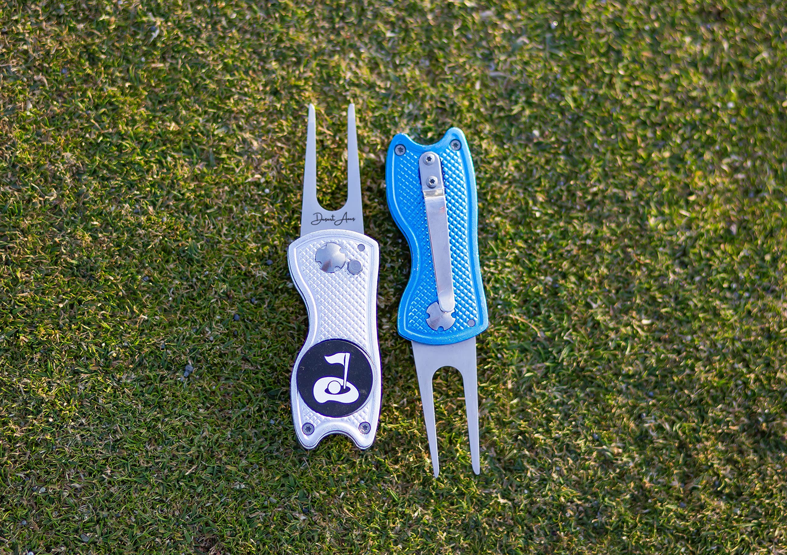 Metal Golf Divot Repair Tool with Ball Marker & Clip - for Golf Course & Practice