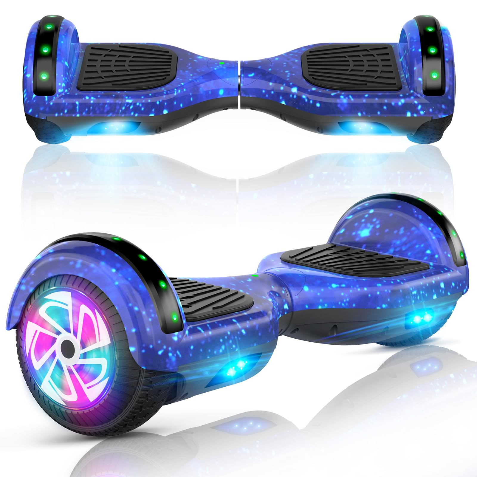6.5 Inch Self Balancing Hoverboard Scooter with Bluetooth Speaker & LED Lights - Best Electric Hover Board for Kids Ages 6-12 - Perfect for Indoor/Outdoor Riding, Commuting & Fun Gifts