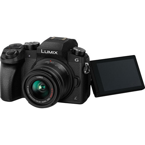 Panasonic Lumix G7 16MP 4K Mirrorless Digital Camera with 14-42mm Lens (Black) - Perfect for Vlogging, Travel Photography & YouTube Content Creation