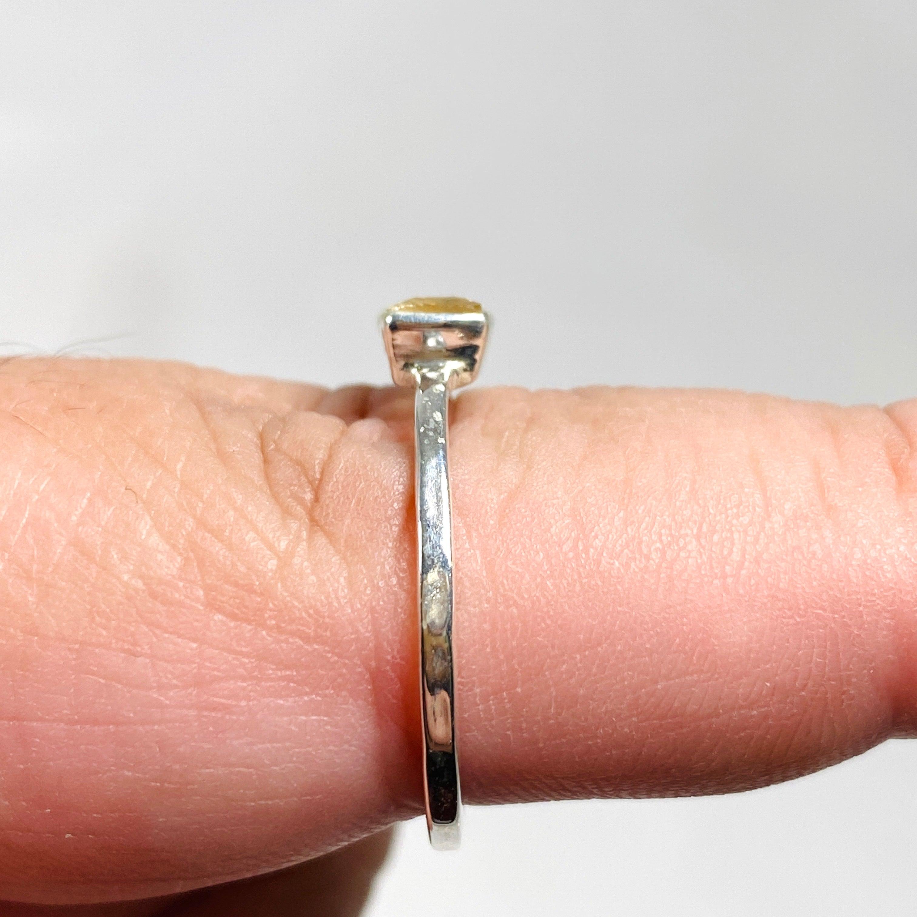 Citrine Rectangular Faceted Fine Band Ring R3793 CIT - Elegant Gemstone Jewelry for Women, Perfect for Weddings, Parties & Daily Wear