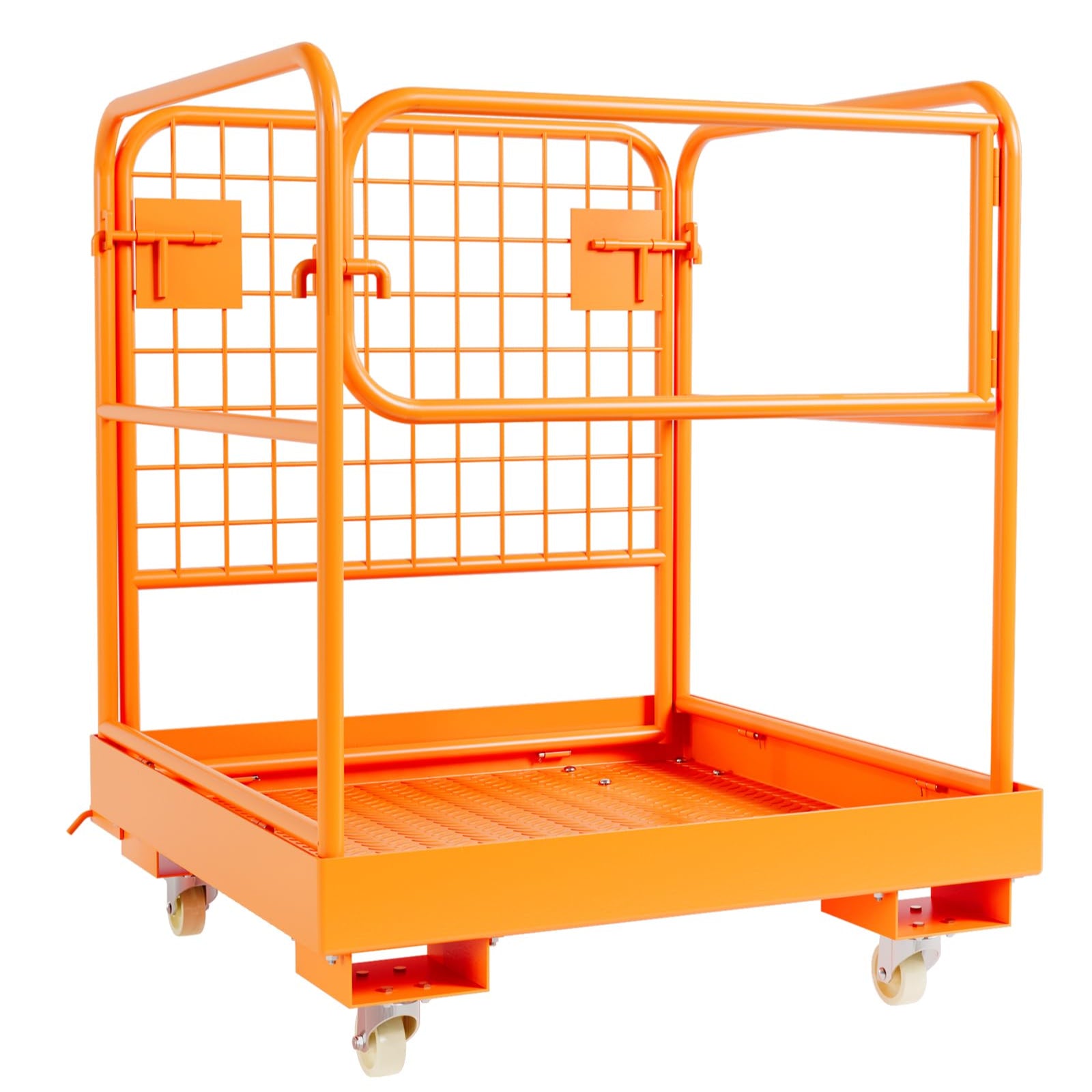 **GARVEE 36x36 Foldable Forklift Safety Cage - 1200lbs Capacity Work Platform with Protective Guardrail & Drain Hole - Ideal for Aerial Work, Warehouse, and Construction Use**