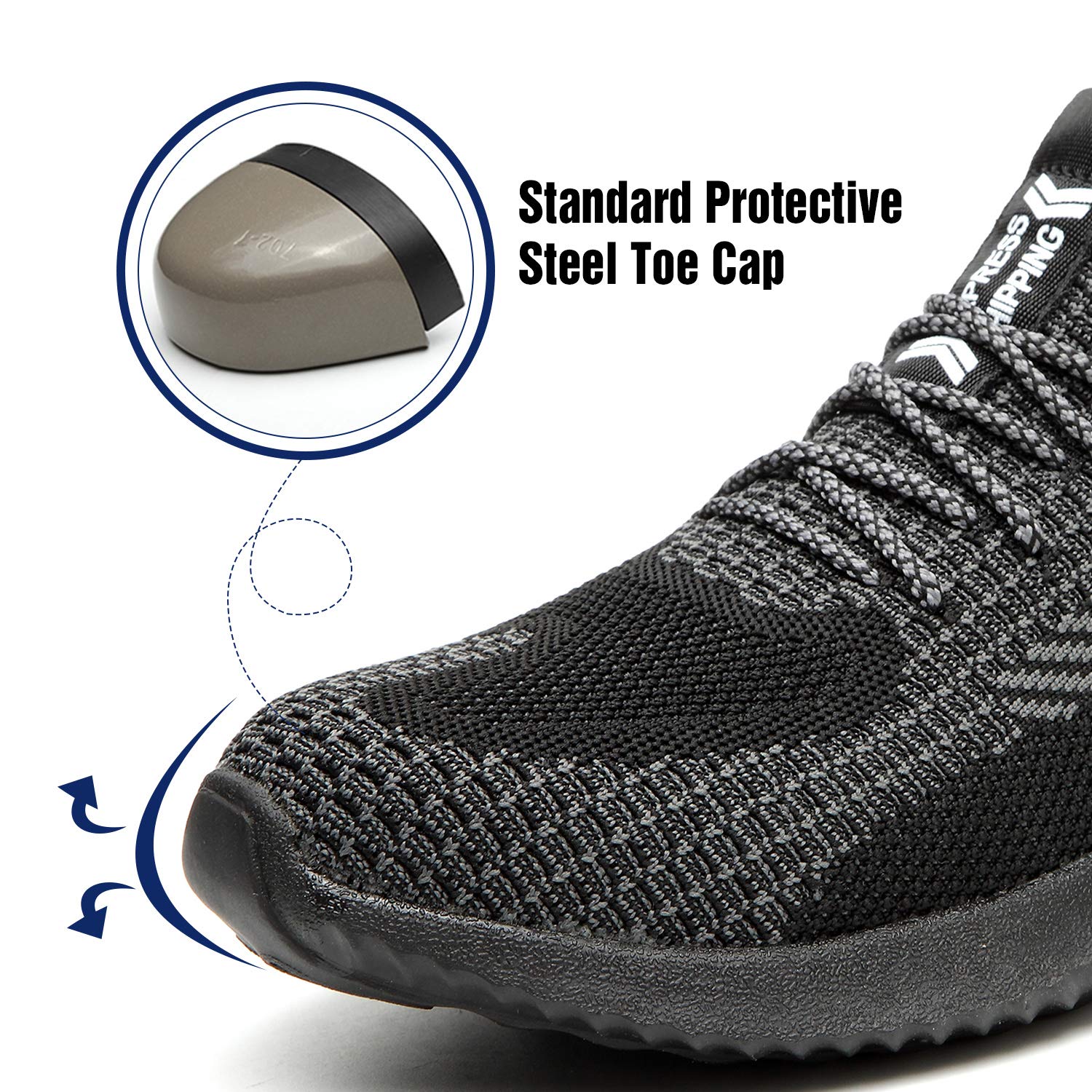UCAYALI Steel Toe Work Shoes for Men & Women - Breathable Lightweight Safety Sneakers with Mesh Construction | Perfect for Construction Sites, Warehouse Work & Industrial Safety