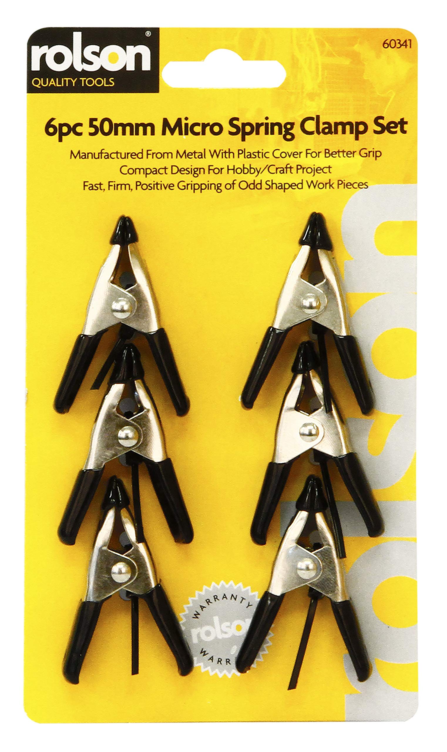 6-Piece 50mm Spring Clamp Set - Heavy Duty Clamps for Woodworking, DIY Projects, and Crafting - Perfect for Holding, Gluing, and Securing Materials