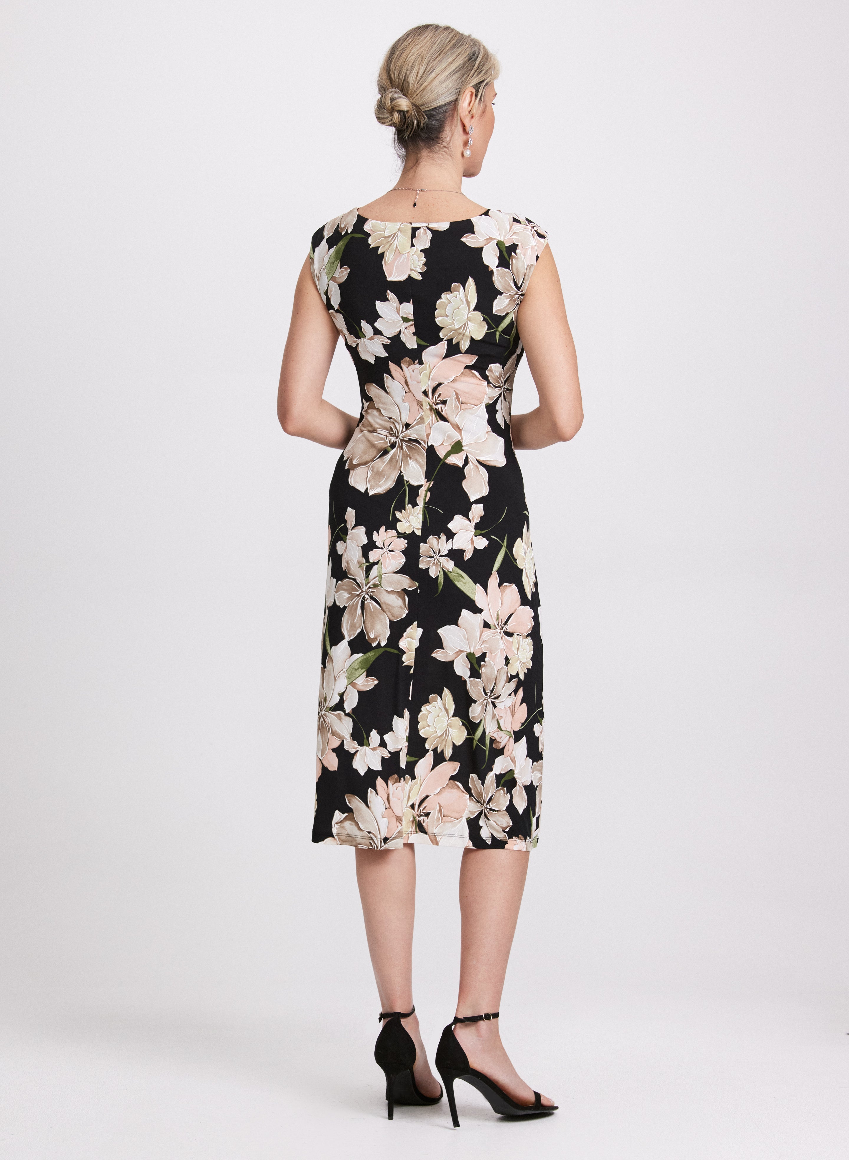 Floral Midi Dress for Women - Summer Boho Flowy Dress with Short Sleeves - Perfect for Beach Vacation, Garden Party & Date Night