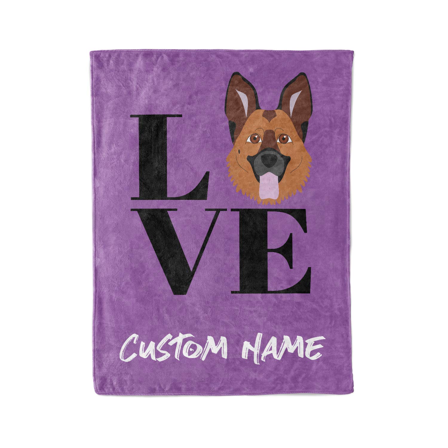 Custom German Shepherd Fleece Throw Blanket with Name - Personalized Lightweight Cozy Blanket for Dogs | Perfect Gift for Dog Lovers, Pet Parents & Family | Great for Cuddling, Sofa Lounging & Bedtime Snuggles