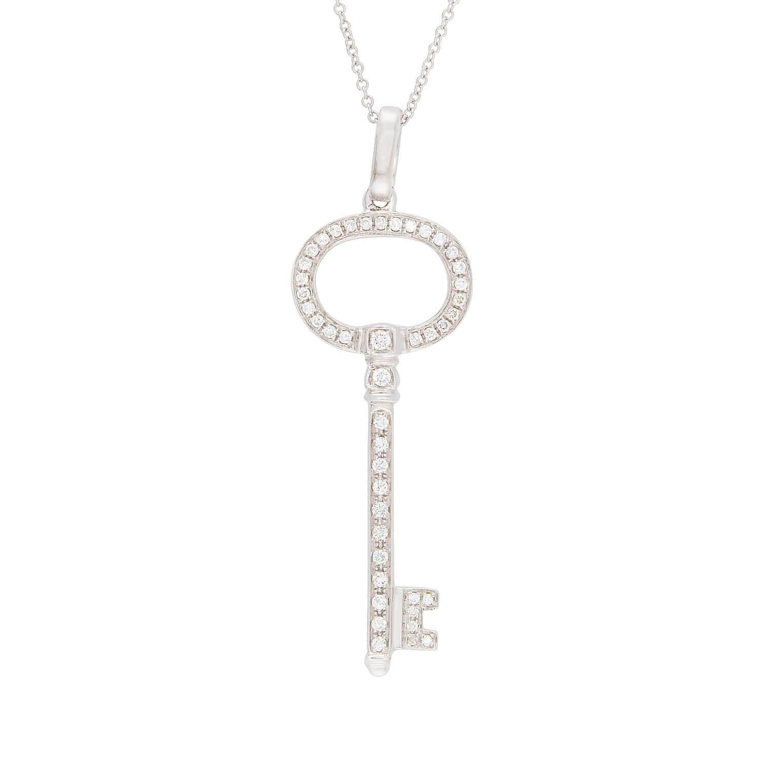 18K Gold Diamond Key Pendant Necklace for Women - Elegant Jewelry Gift for Birthday, Anniversary & Special Occasions