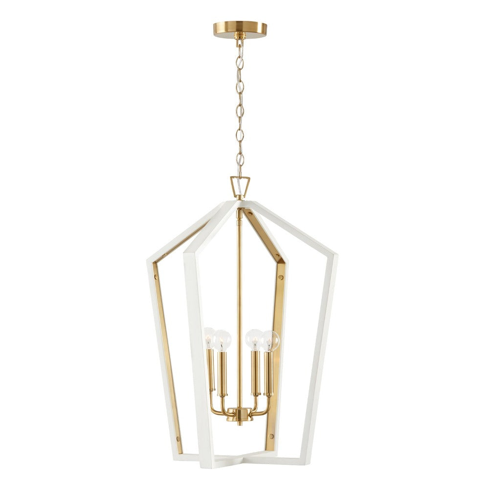 Keira 4-Light Modern Pendant Lighting Fixture - Elegant Glass Shade for Kitchen Island, Dining Room, or Living Room Ceiling