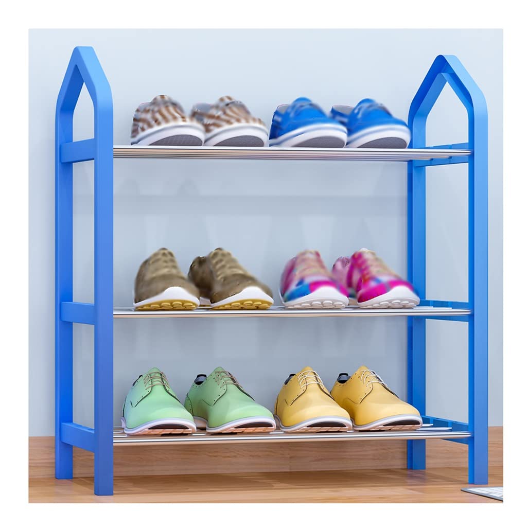 TOMYEUS Adjustable Shoe Organizer Rack - 5-Tier Multi-Layer Shoe Storage Cabinet for Closet, Entryway & Bedroom - Space Saving Shoe Shelf with Easy Assembly - Modern Home Organization Solution (Blue)
