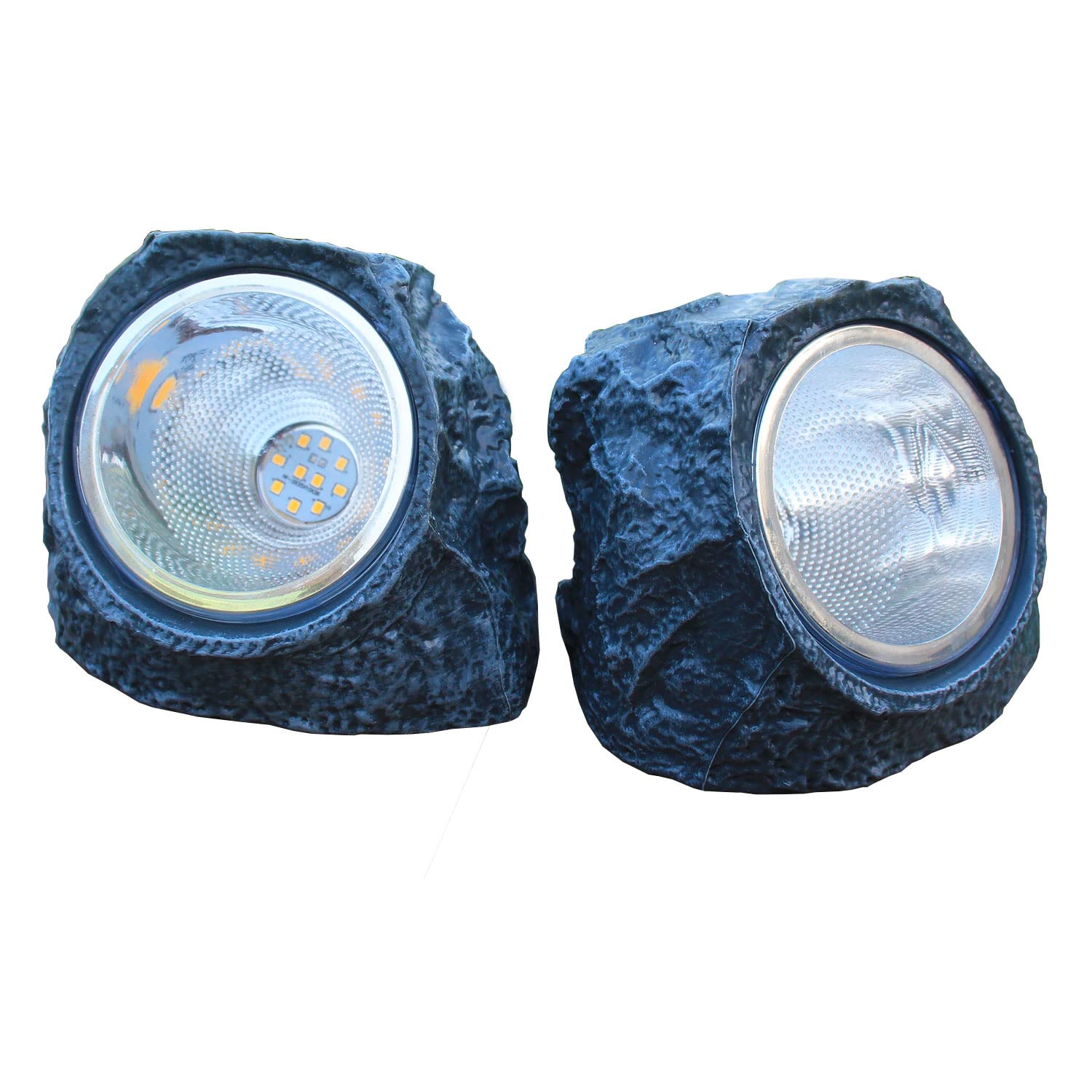 EiGreen Solar Landscape Lights - 10 LED Waterproof Outdoor Rock Lights (2 Pack, Warm White) for Garden, Yard, Pathway & Patio Decoration | Solar Powered Outdoor Lighting for Nighttime Ambience