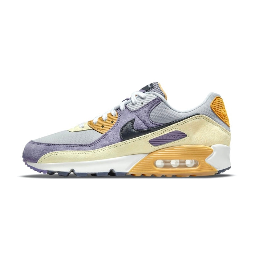 Nike Air Max 90 Men's Running Shoes - Court Purple & Lemon Colorway - Comfortable Cushioned Sneakers for Gym, Workout & Casual Wear