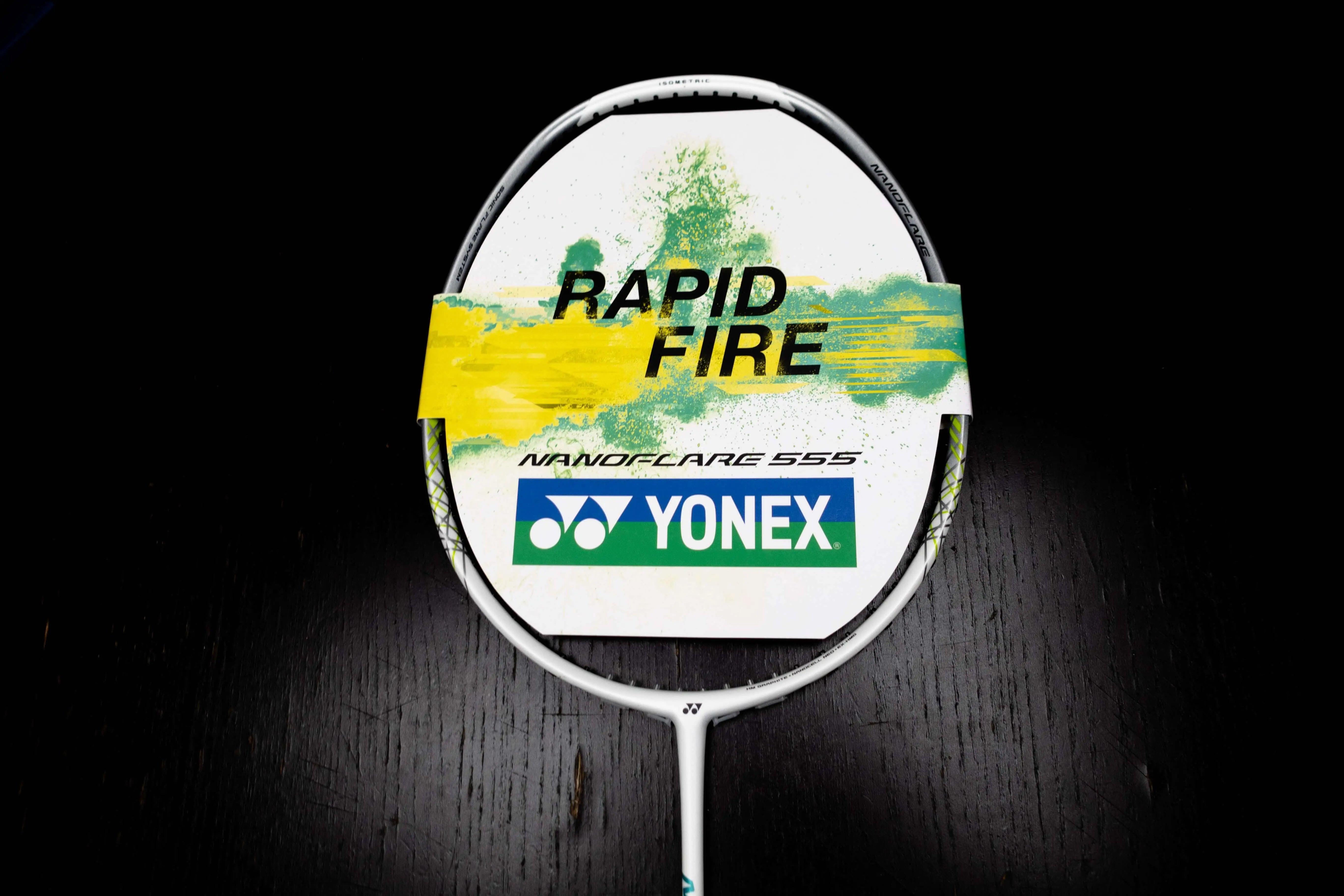Yonex Nanoflare 555 Badminton Racket - Matte White | Lightweight & Durable Carbon Graphite Shaft | Perfect for Competitive Play & Training | Ideal for Intermediate Players & Club Matches