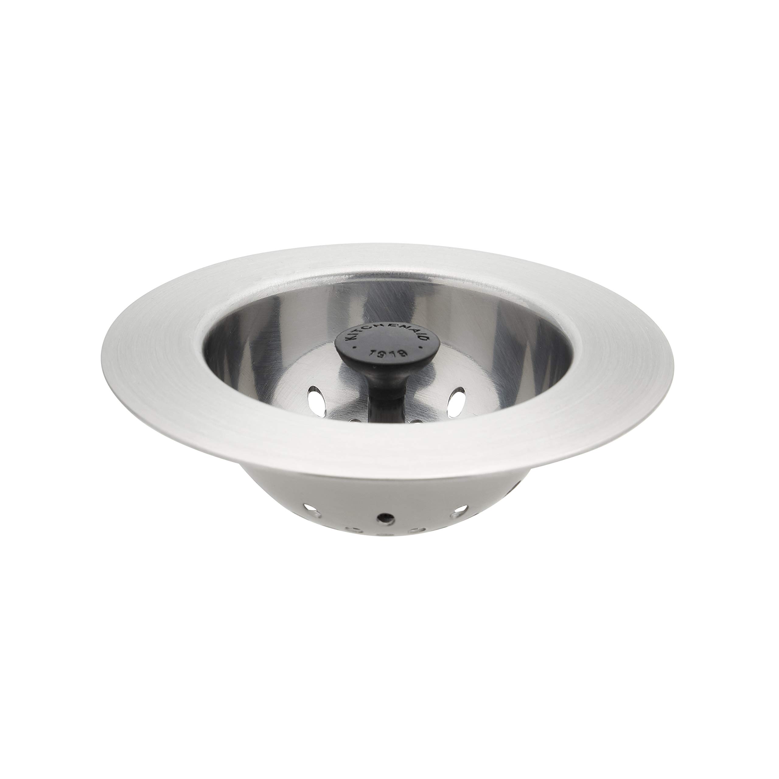KitchenAid Stainless Steel Sink Strainer - Universal Fit Black Drain Filter for Kitchen Sinks | Prevents Clogs & Protects Pipes | Ideal for Food Prep Areas & Dishwashing Stations