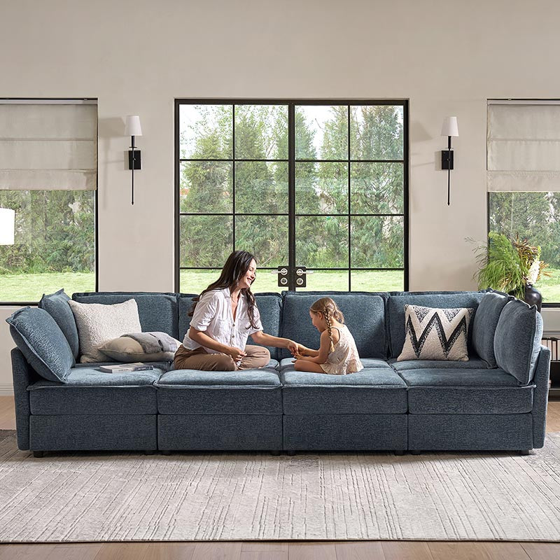 Harmetrix Oversized Soft Sectional Couch with Storage | Modern L-Shaped Sofa Bed with Hidden Compartment | Perfect for Living Room, Family Room & Small Spaces