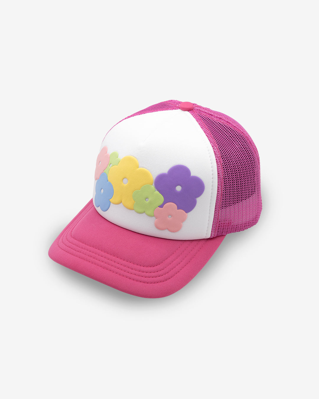 Flower Power Foam Trucker Hat - Stylish Adjustable Baseball Cap for Women & Men - Perfect for Outdoor Activities, Concerts, and Summer Fashion