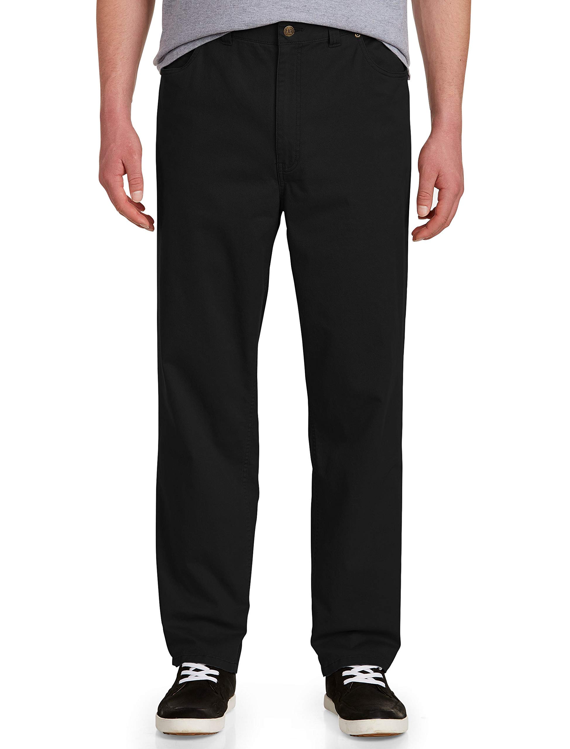 Harbor Bay by DXL Men's Big & Tall Comfort Stretch Pants - Black | Relax Fit Casual Work Pants for Office & Travel