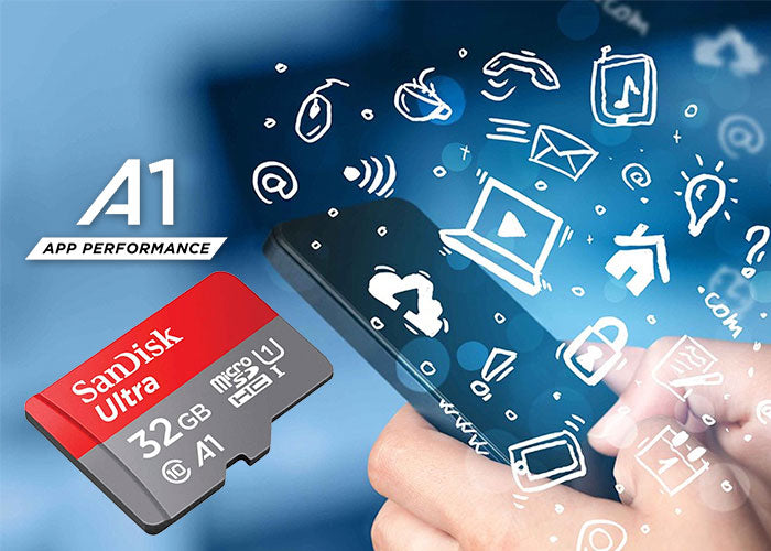 SanDisk Ultra 32GB microSDXC UHS-I Class 10 Memory Card with Adapter - 100MB/s Read Speed for Smartphones, Drones, Action Cameras & Gaming Devices