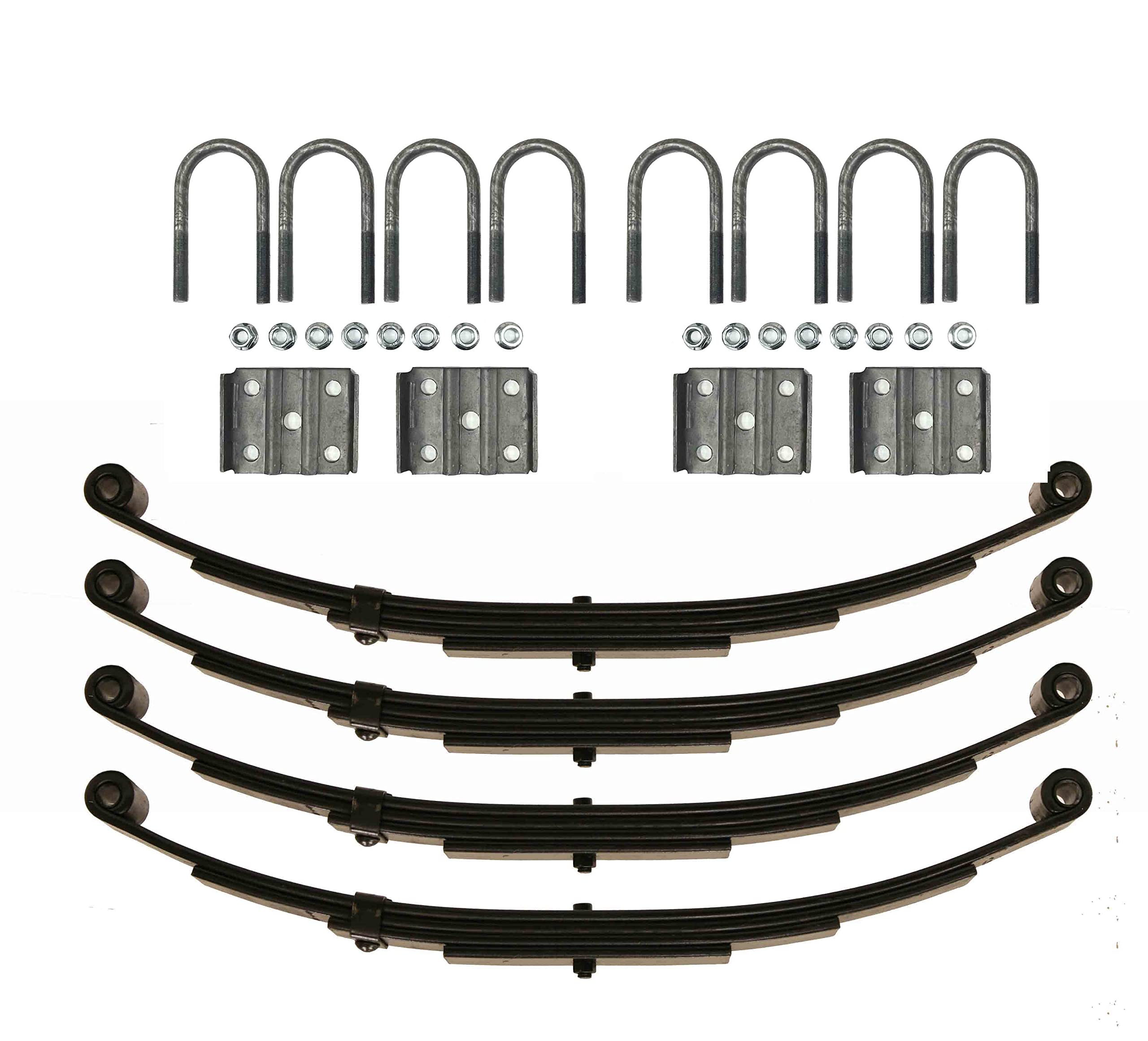 3500lb Tandem Trailer Axle Suspension Kit with 1750lb Leaf Springs & U-Bolt Kit - Heavy Duty Replacement for Boat Trailers, Utility Trailers & Car Haulers