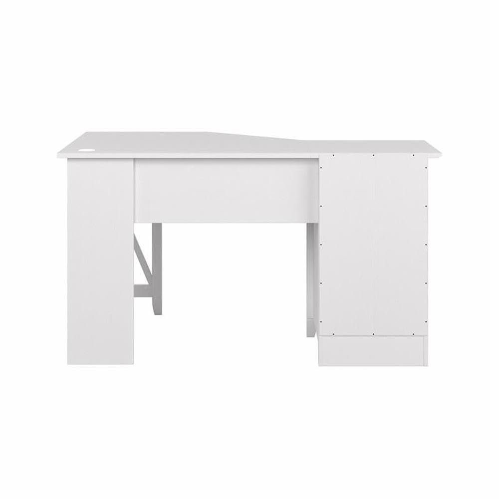 UrbanPro Corner Computer Desk with Storage in Pure White Oak - Engineered Wood Home Office Desk for Small Spaces, Study & Workstation Setup