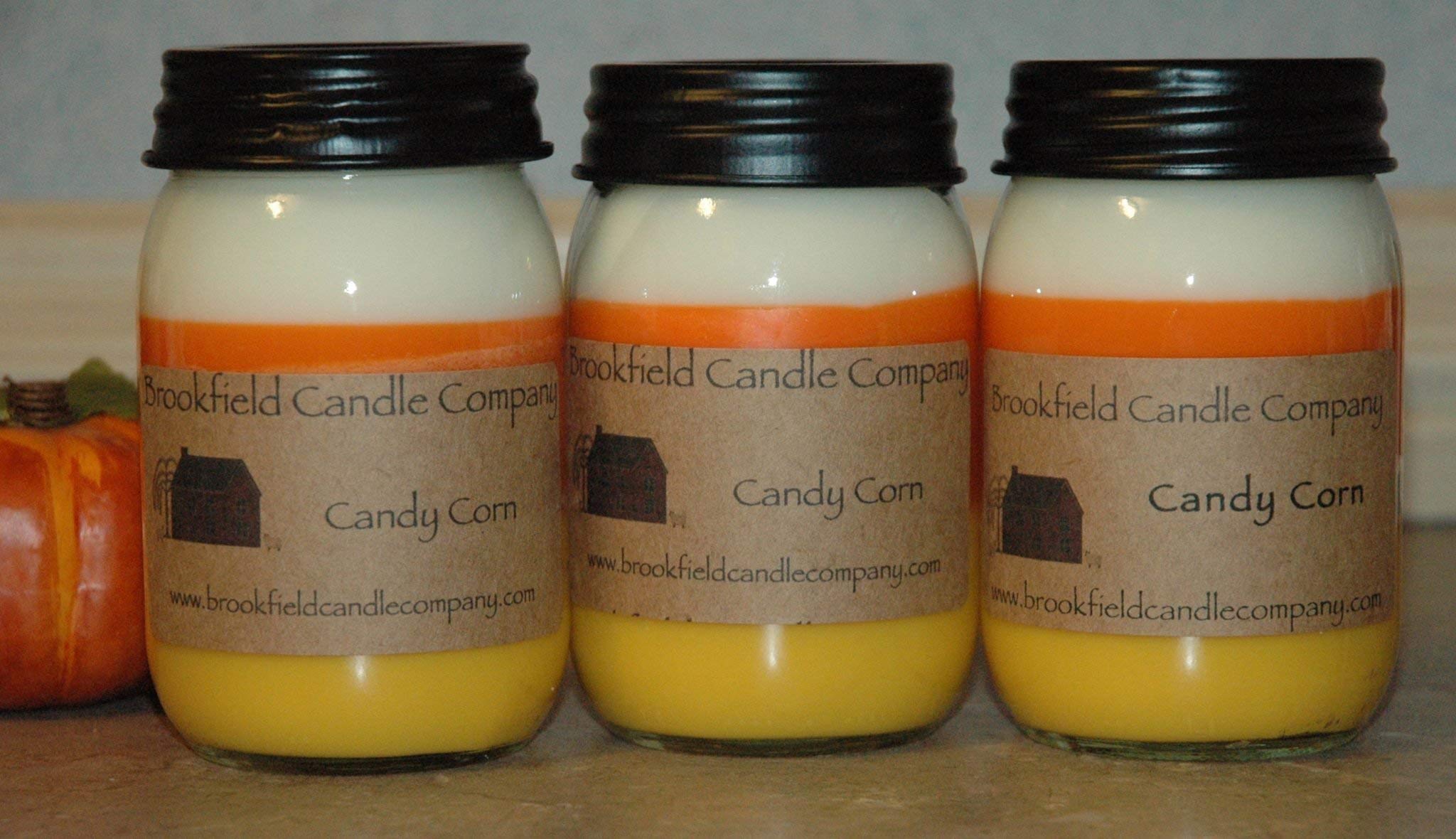 16 oz Candy Corn Layered Soy Candle - Handmade Fall Scented Candle for Halloween, Thanksgiving & Autumn Home Decor