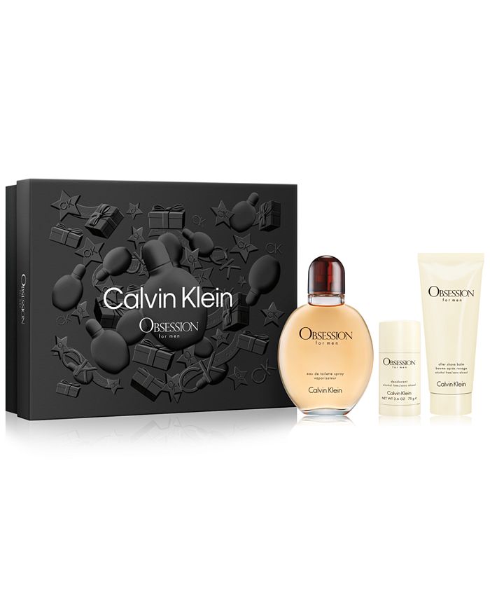 Calvin Klein CK Obsession 3-Piece Gift Set for Men - 125ML EDT Spray, 100ML After Shave Balm & 75G Deodorant Stick | Perfect for Gifts, Special Occasions & Daily Fragrance Routine