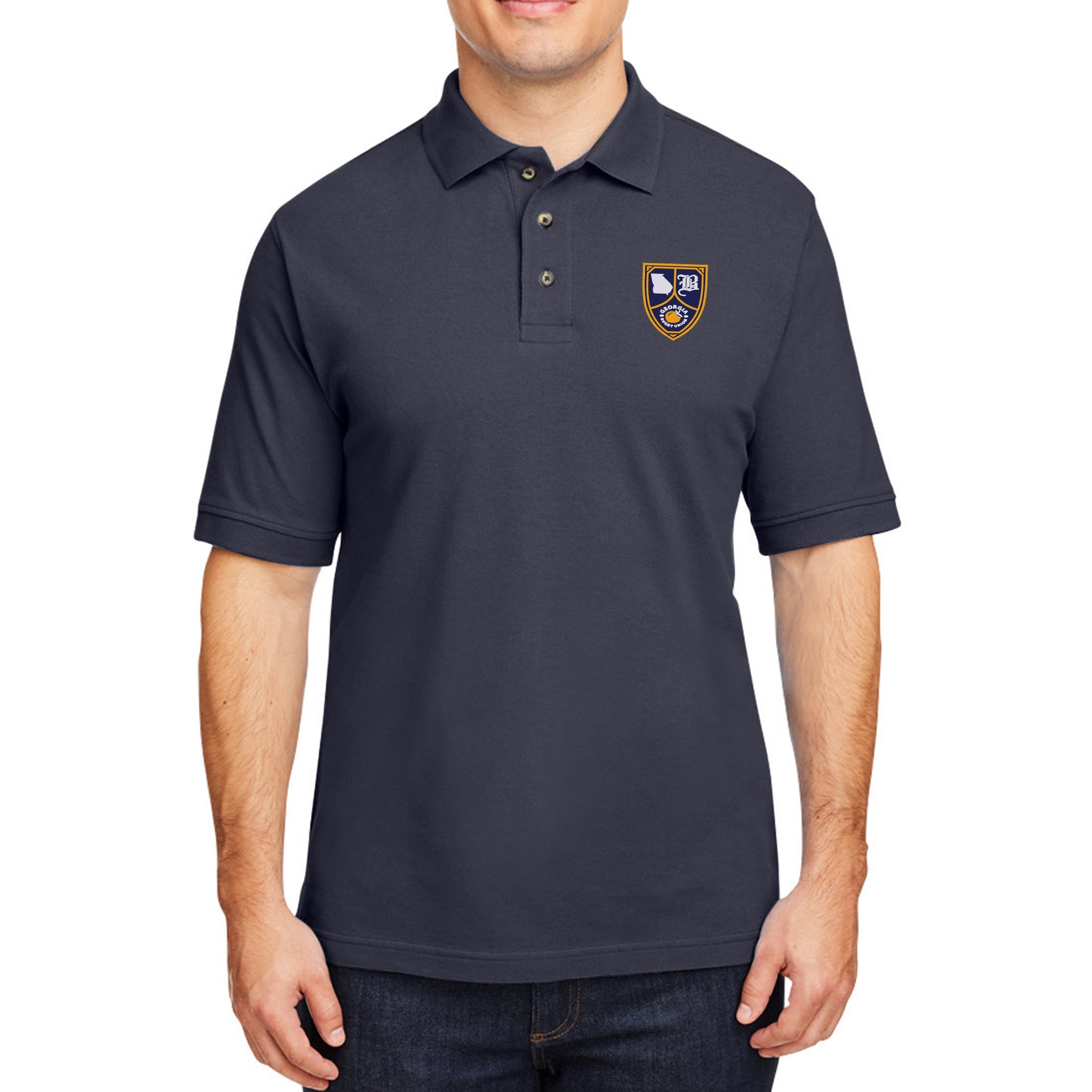 Georgia Rugby Union Cotton Polo Shirt - Breathable & Comfortable Men's Sports Polo for Rugby, Golf & Casual Wear