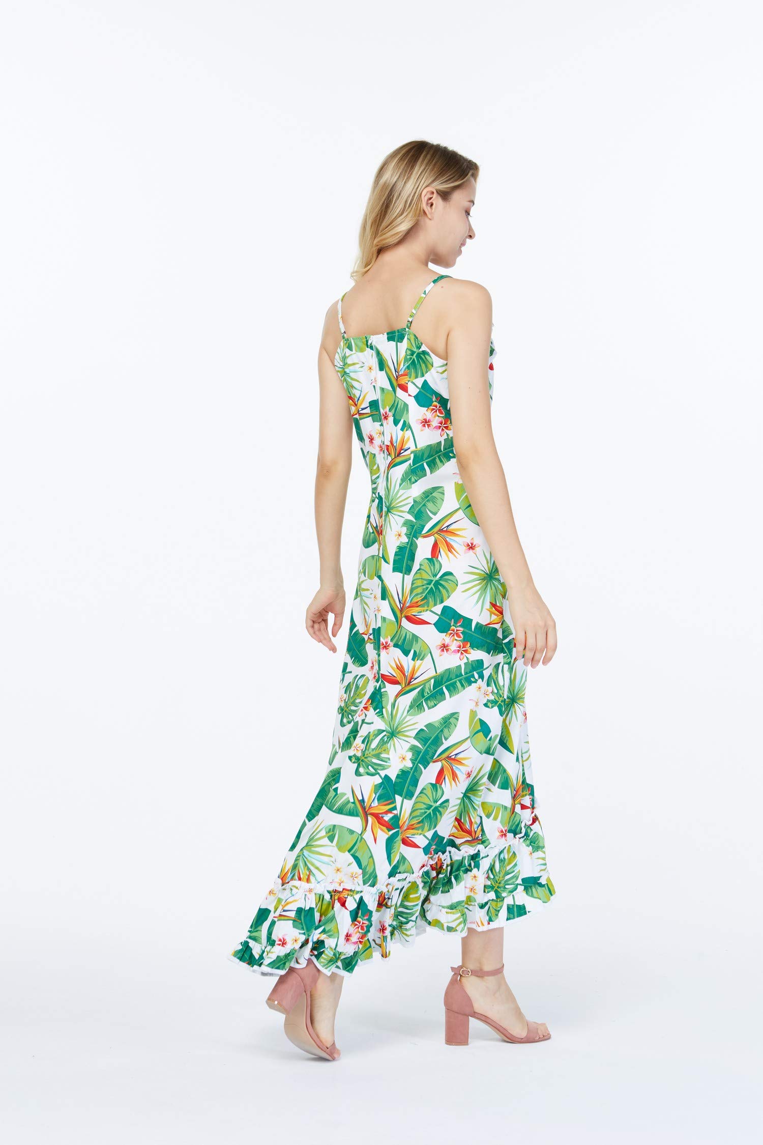 Vintage Hawaiian Luau Cruise Matching Couple Outfit - Tropical Bird of Paradise Print Shirt & Dress Set - Perfect for Beach Vacations, Honeymoons, and Tropical Theme Parties