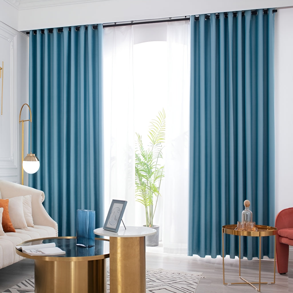Evelynn Polyester Soundproof Thermal Blackout Custom Curtains - Noise Reducing & Energy Saving Window Treatments for Bedroom, Living Room & Home Theater