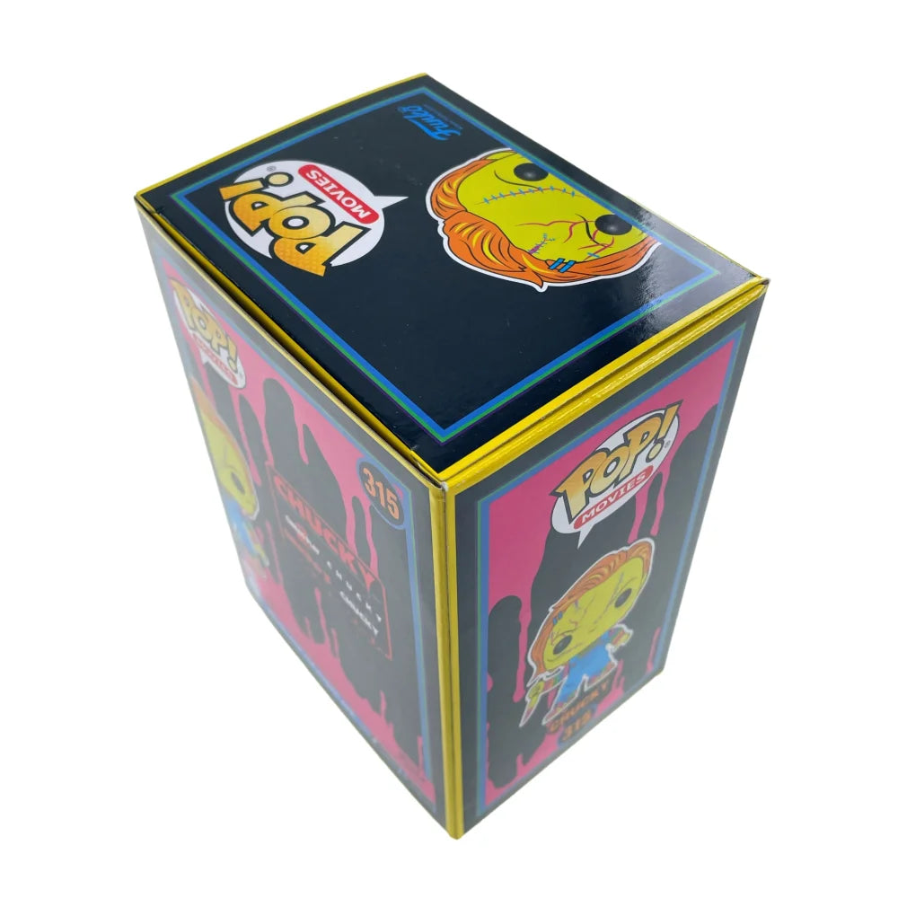 Chucky Funko Pop #315 Neon Autographed - Signed by Ed Gale, Alex Vincent & Edan Gross with JSA COA - Horror Movie Collectible for Fans & Display