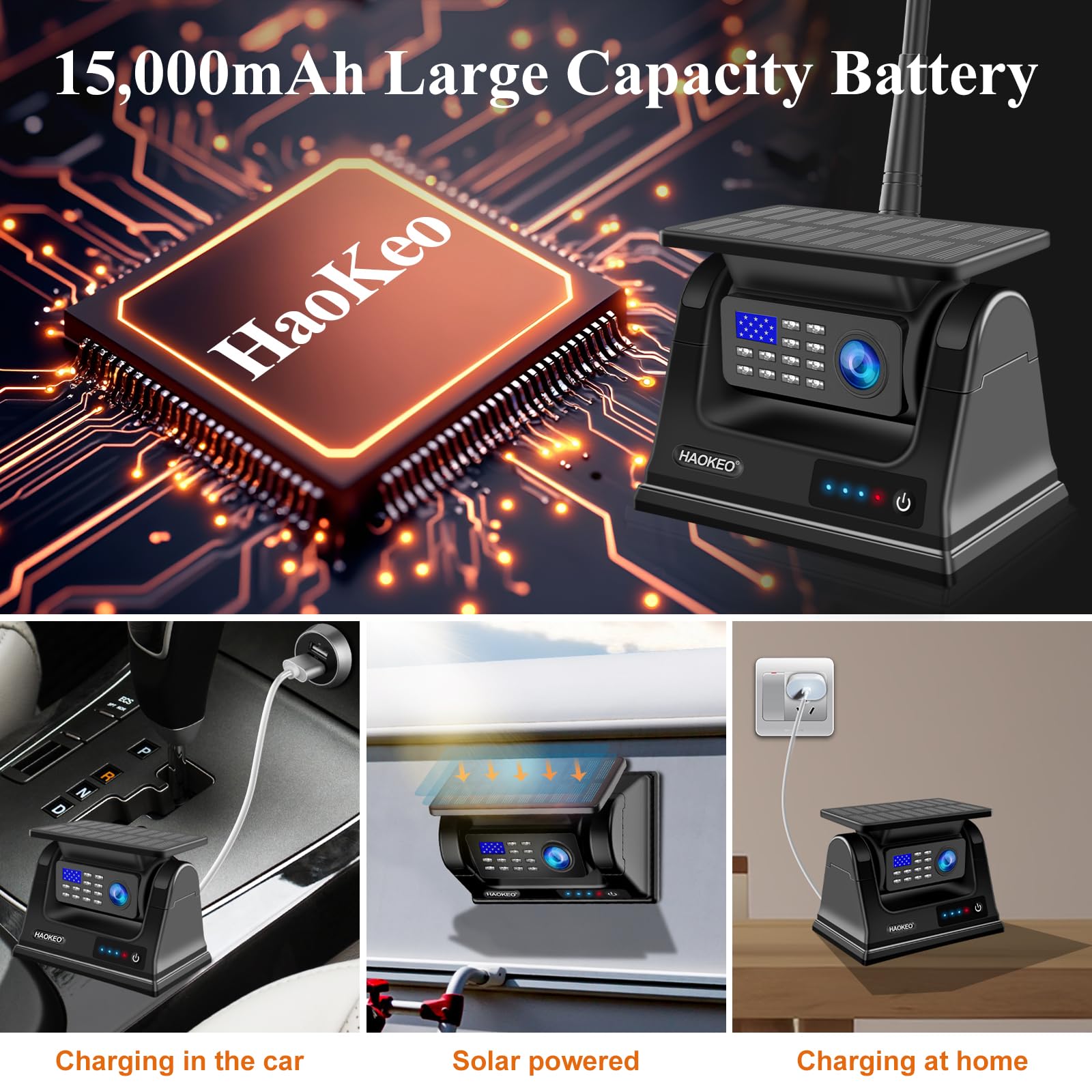 7'' Magnetic Solar Wireless Backup Camera - HD 1080P IPS Touchscreen Monitor, No-Drilling Installation, Long Battery Life, Strong Magnetic Mount for RV, Trailer, Camper, Hitching, Gooseneck & Horse Trailers - Perfect for Safe Parking & Reversing in Tight Spaces