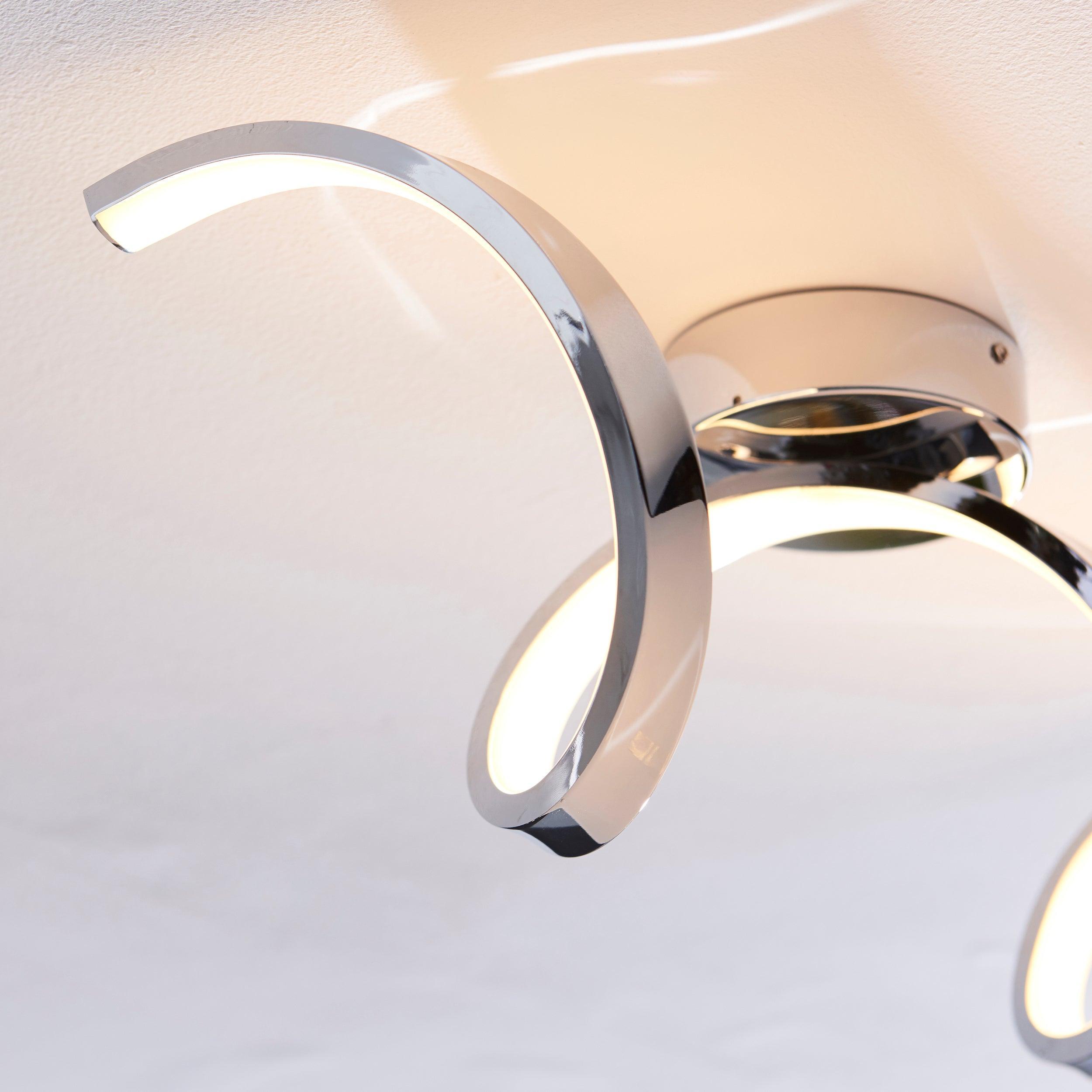 Astral Chrome LED Bathroom Semi-Flush Ceiling Light Fixture - Modern Waterproof Lighting for Bathroom, Powder Room & Vanity Areas