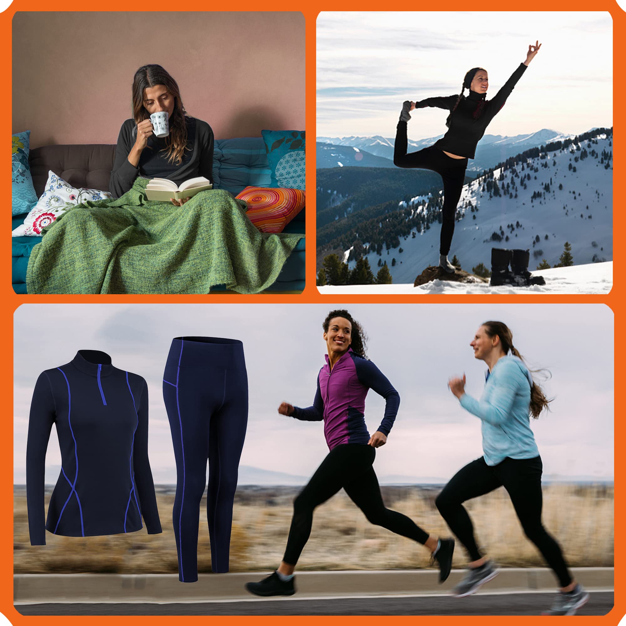 TBoonor Women's Thermal Underwear Set - Breathable, Warm & Quick-Drying Base Layer for Skiing, Winter Sports & Outdoor Activities