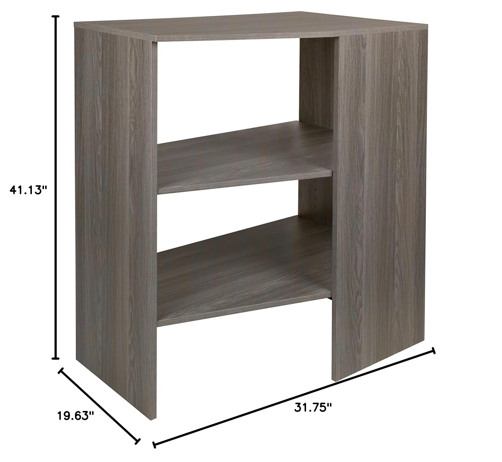 ClosetMaid SuiteSymphony Adjustable Stacking Wood Corner Shelf Unit - 2 Shelves for Closet Storage, Clothes, Shoes & Home Décor in Graphite Grey | Perfect for Bedroom, Bathroom & Entryway Organization
