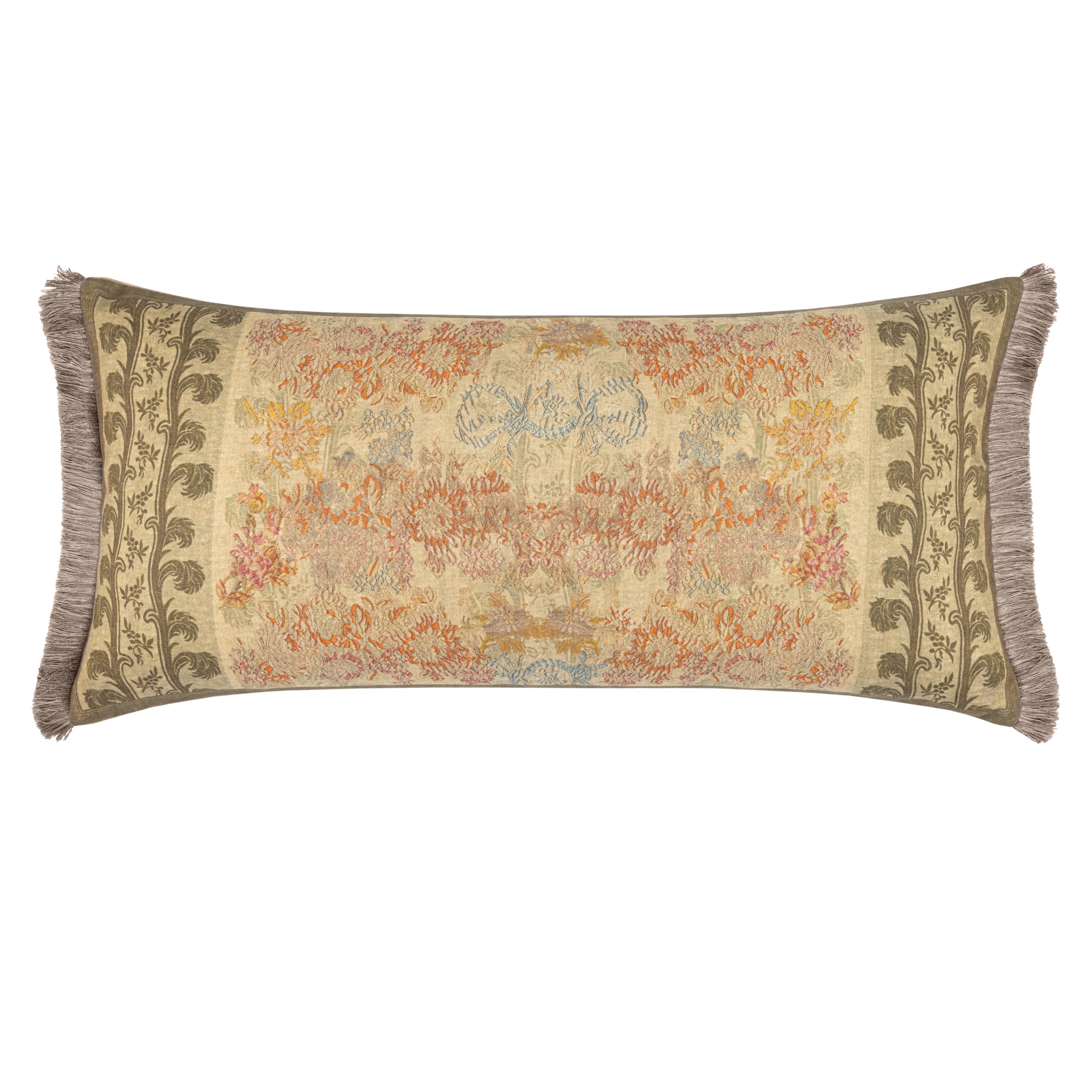 Premium Wherwell Cushion with Taupe Fringe - 78cm x 38cm Soft Throw Pillow for Sofa, Bed & Home Decor - Cozy Living Room & Bedroom Accent