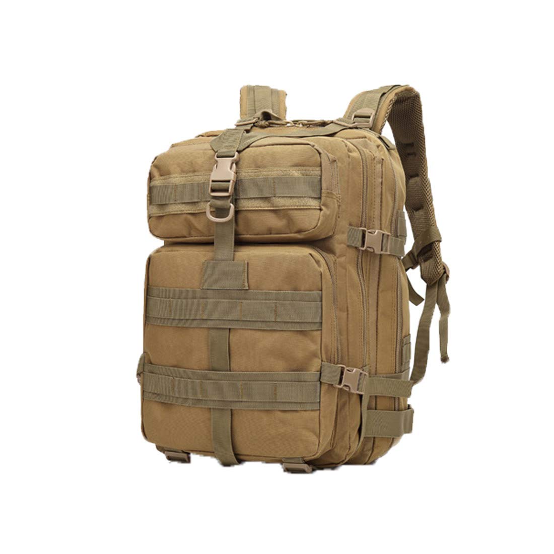 WintMing 50L Military Tactical Backpack - Waterproof 3-Day Bug Out Bag with MOLLE System for Hiking, Camping, Hunting & Travel | Durable Outdoor Rucksack for Tactical Gear & Survival Equipment (Khaki) - Perfect for Army Style Adventures, Emergency Preparedness & Wilderness Exploration