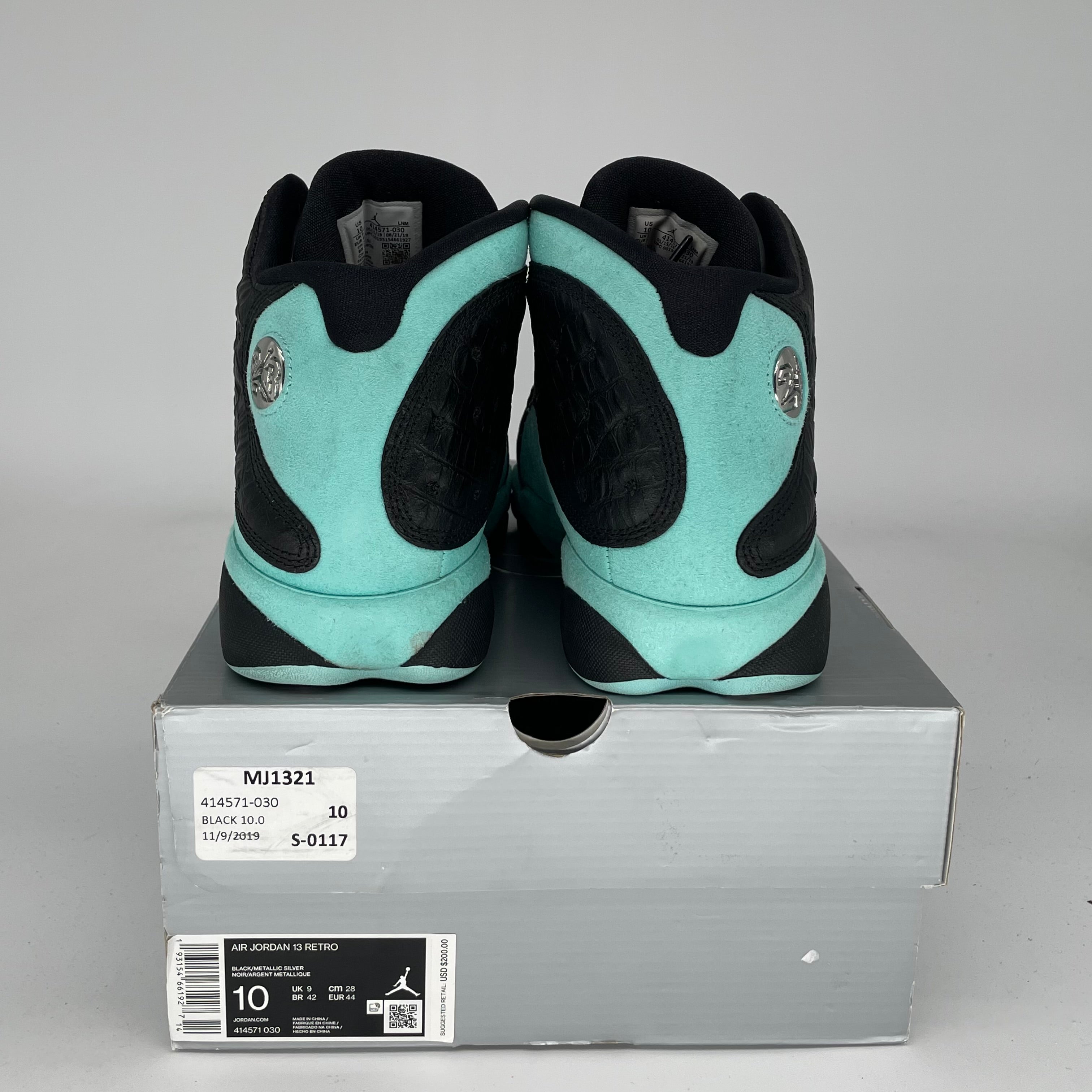 AIR JORDAN 13 Retro Sneakers - Island Green/Black (Size 10) - Men's Basketball Shoes 414571-030 | Perfect for Streetwear & Court Performance