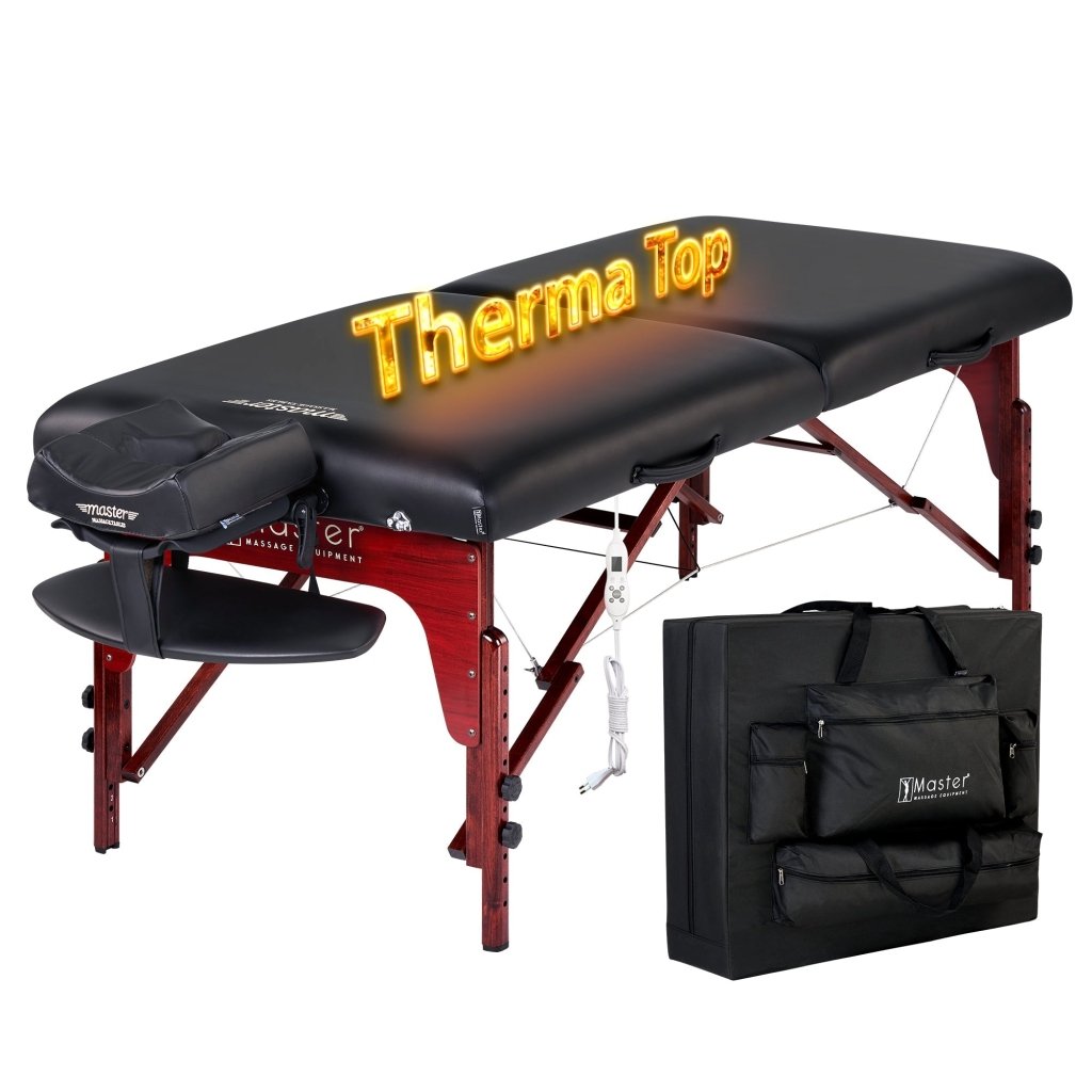 31'' Montclair Portable Massage Table with Memory Foam Layer, Shiatsu Cables & Reiki Panels - Professional Massage Therapy Table for Home, Spa, and Clinic Use