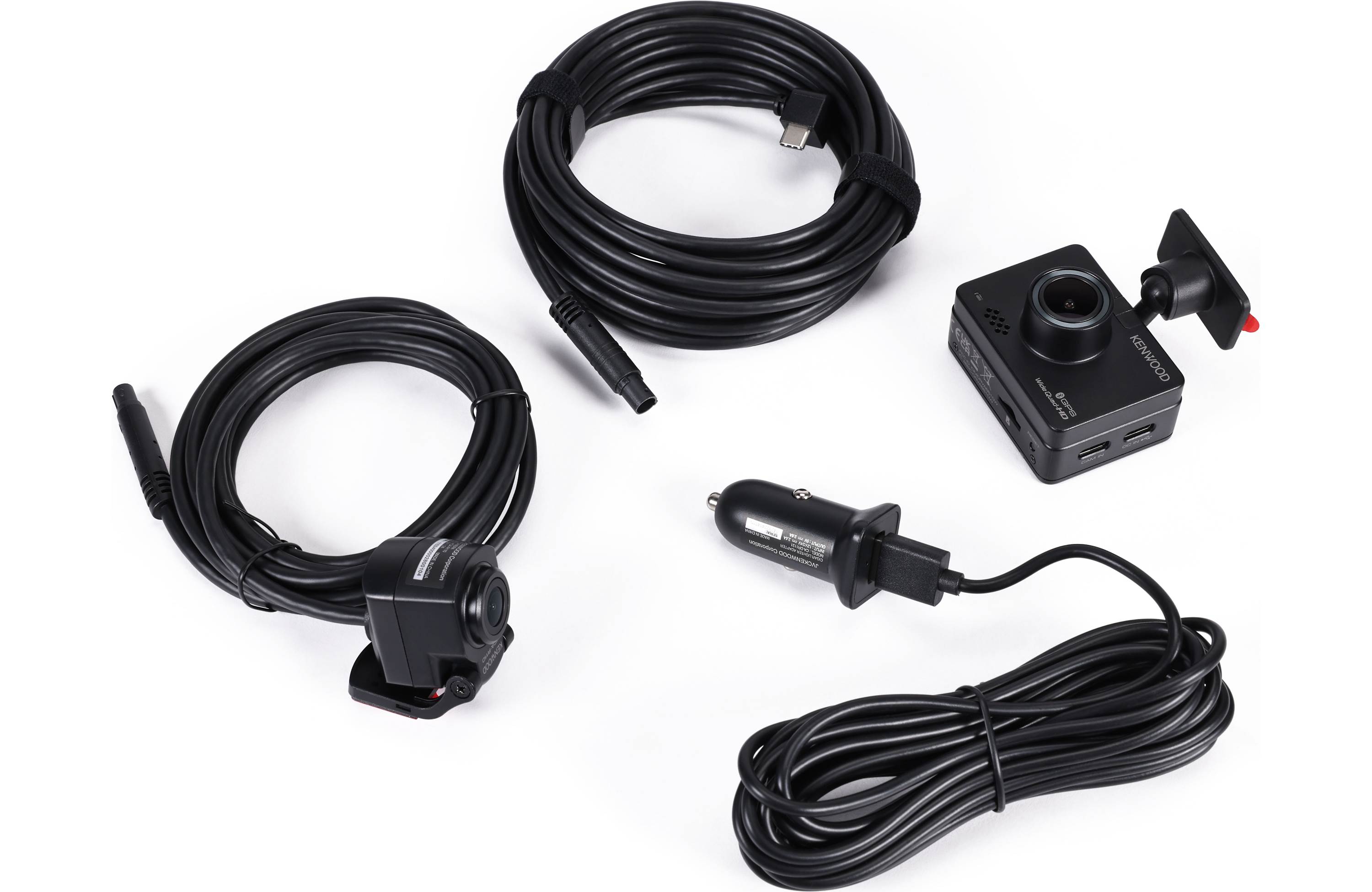 Kenwood DRV A510WDP 4K Front and Rear Dash Cam with GPS, WiFi, Night Vision - Car Security Camera for Uber, Taxi, Fleet Vehicles