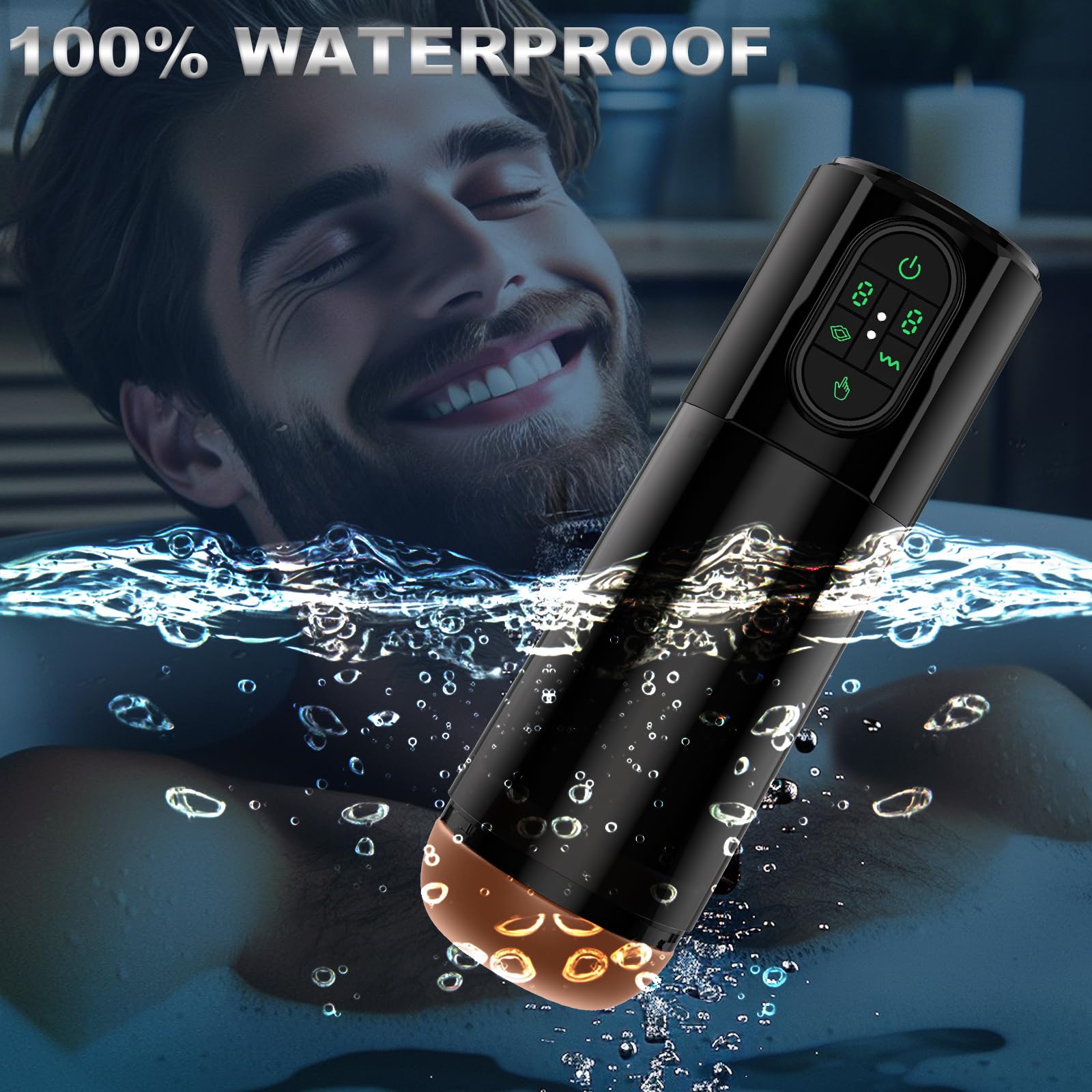 Realistic 3D Vagina Male Masturbator - Hands-Free Male Sex Toy with 10 Suction & Vibration Modes for Men - Perfect for Solo Play, Couples Fun & Discreet Pleasure