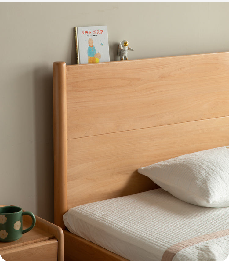 Solid Wood Kids Bed - Beech or Oak Frame - Soft Single Bed for Toddlers & Children - Perfect for Bedrooms, Daycare, or Guest Rooms