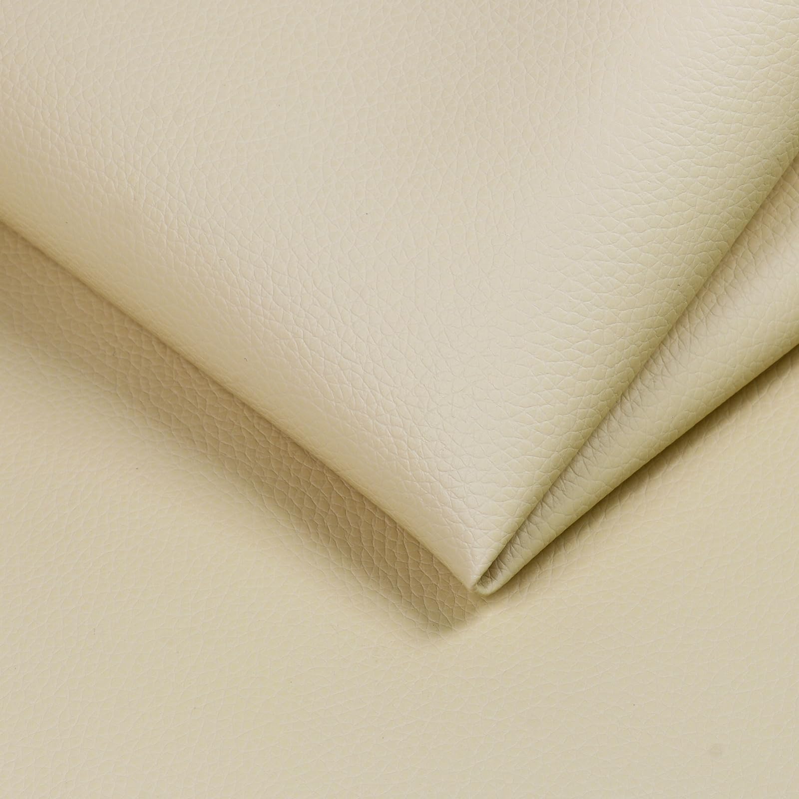 Premium Marine Vinyl Fabric - Waterproof Artificial Leather Upholstery Material | Soft, Hypoallergenic & Easy to Clean | Heavy-Duty Wear-Resistant Synthetic Fabric for Boat Seats, Furniture & DIY Projects (2 Yards, Beige) | Perfect for Outdoor Cushions, Car Interiors & Home Decor