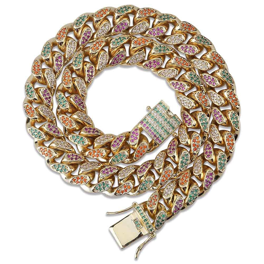 14mm Rainbow Jewelry Necklace for Women - Colorful Crystal Pendant Chain - Perfect for Parties, Weddings & Everyday Wear