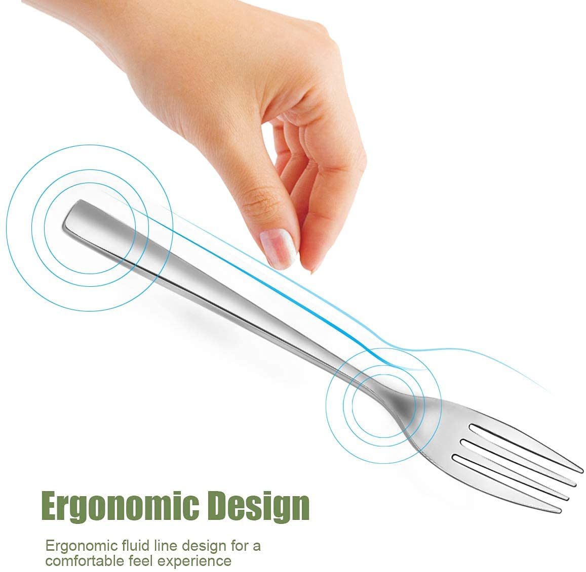 12-Piece Stainless Steel Dinner Forks Set - Mirror Polished Japanese Flatware for Kitchen & Restaurant Use - Elegant 8-Inch Cutlery for Fine Dining, Parties & Everyday Meals