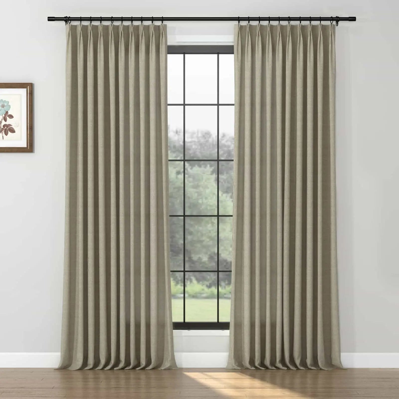 Premium Karin 100% Pure Wool Pleated Curtains - Thermal Insulated, Noise Reducing for Living Room, Bedroom & Office