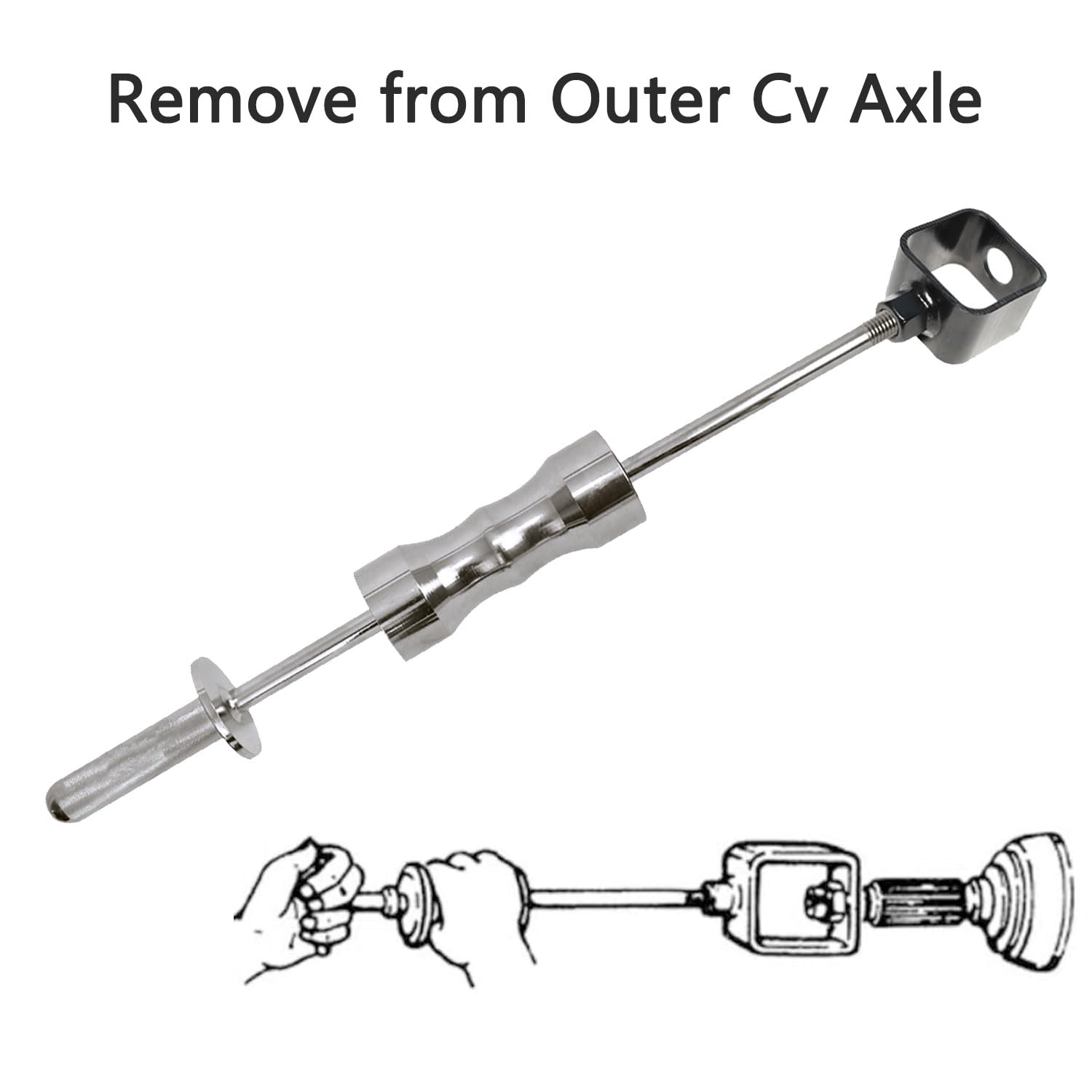 Heavy Duty DPTOOL CV Joint Puller Kit - 10 lbs Slide Hammer with 63mm & 48mm Fork Adapters - Front Wheel Drive Axle Removal Tool for Half Shaft & Ball Joint Replacement - Perfect for DIY Auto Repair, Mechanic Shop & Vehicle Maintenance