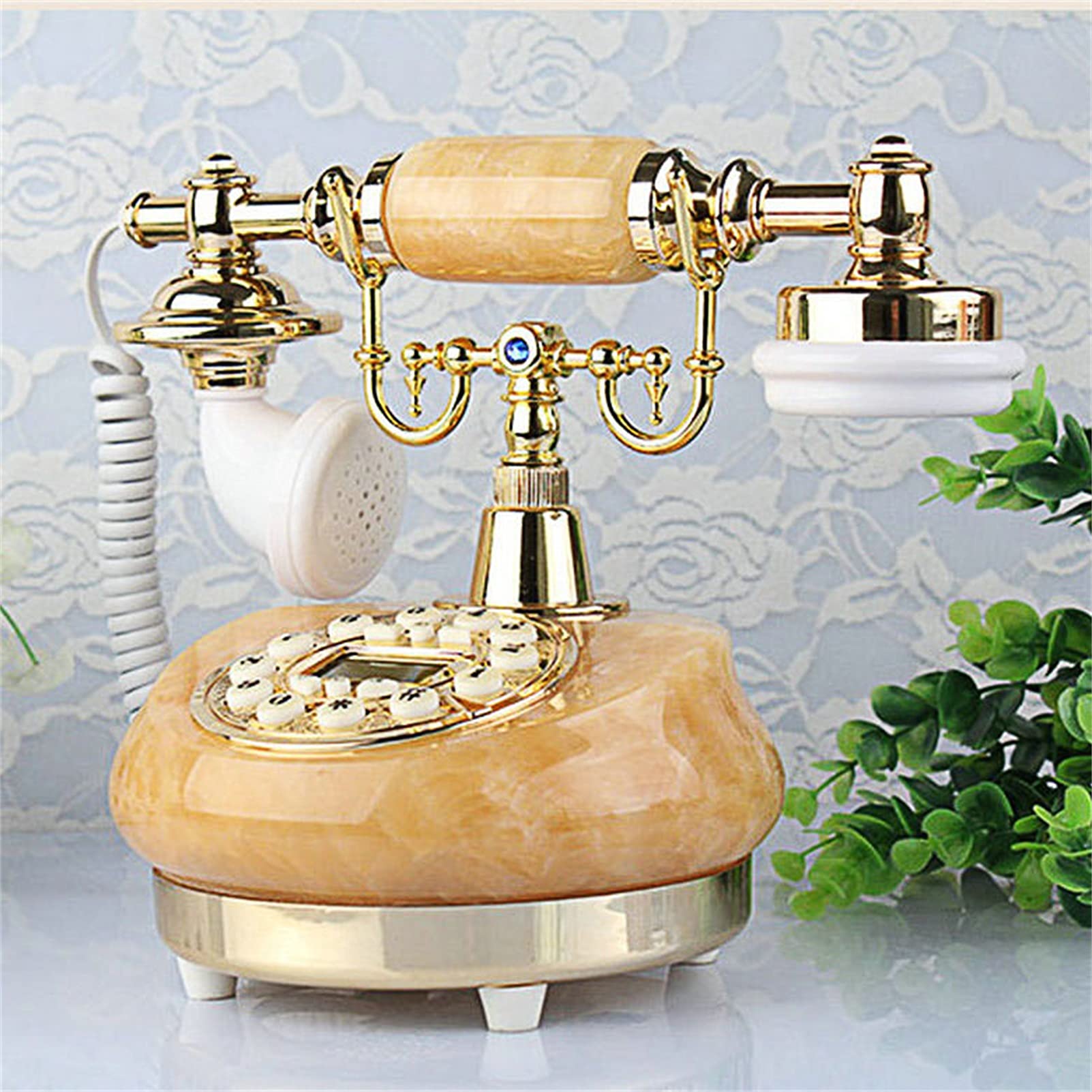 Vintage Retro Push Button LCD Display Telephone - Antique Decorative Landline Phone for Home, Office, Hotel Decor | Perfect for Vintage Themed Rooms, Reception Areas & Nostalgic Gifts