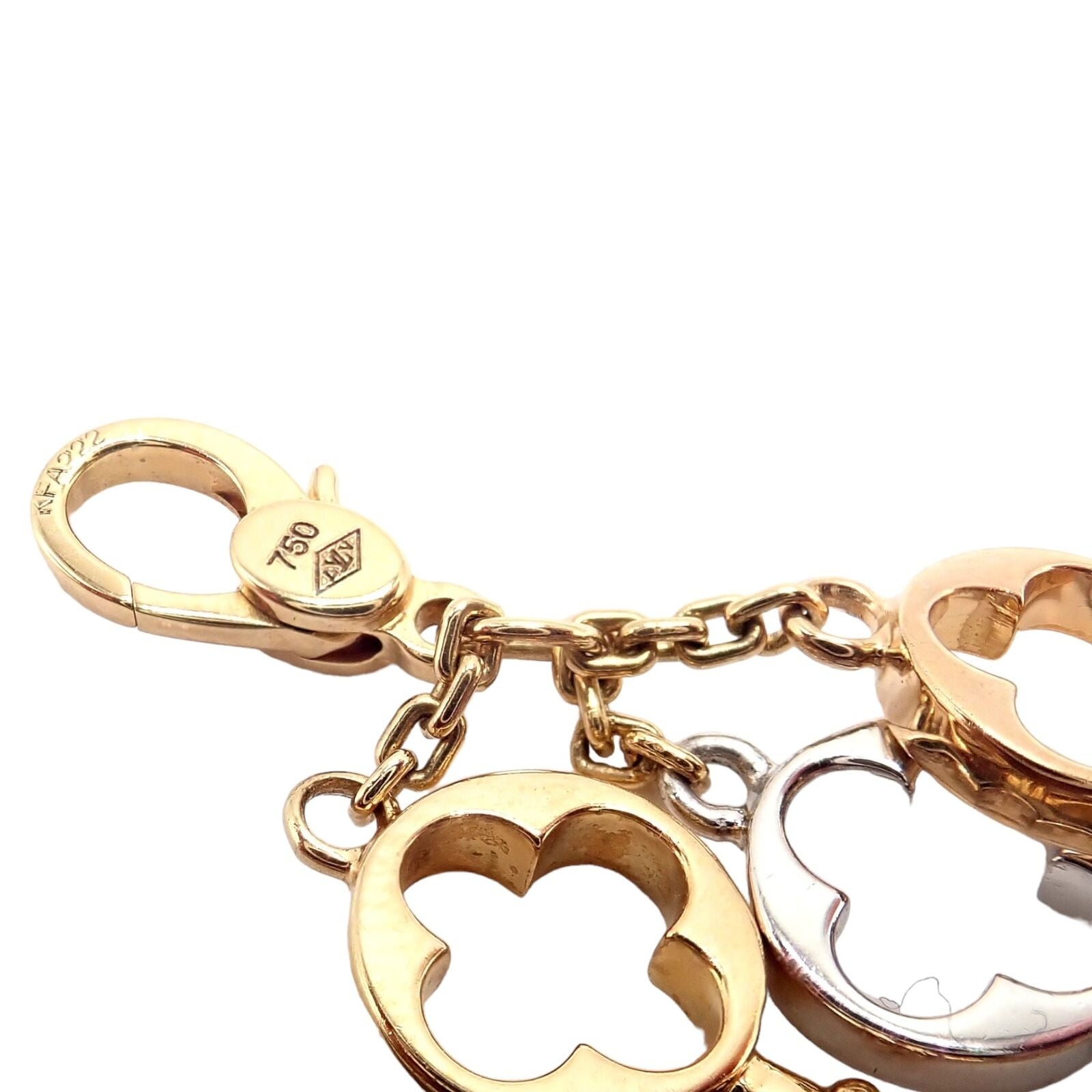 Authentic Louis Vuitton LV 18k Tri-Color Gold Enamel Heart Key Charm Pendant - Luxury Jewelry for Women, Gift for Her, Valentine's Day & Anniversary Present