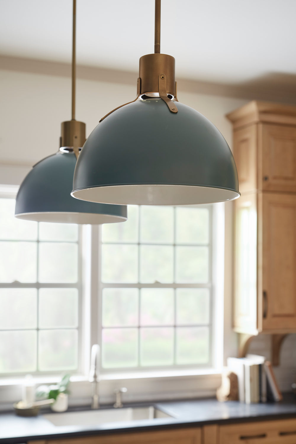 Argo LED Pendant Light Fixture in Sage Green - Modern Hanging Light for Kitchen Island, Dining Room & Bedroom Lighting